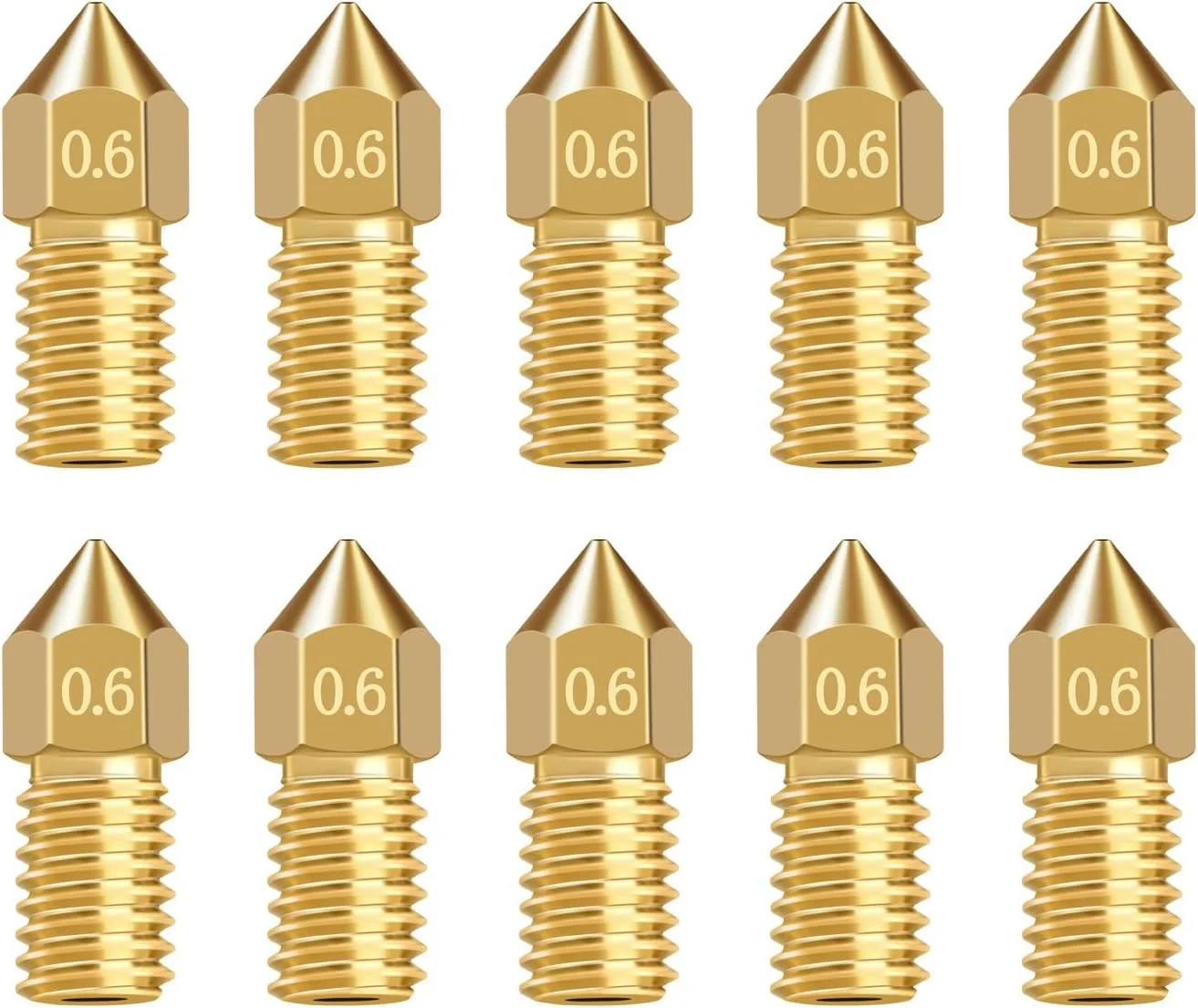 ۱۰ عدد نازل برنجی ۰.۶ میلیمتری IR3 V2، کیت نازل برنجی اکسترودر پرینتر سه بعدی تسمه نقاله برای IR3 V1، IR3 V2 ۱۰ عدد نازل برنجی ۰.۶ میلیمتری IR3 V2، کیت نازل برنجی اکسترودر پرینتر سه بعدی تسمه نقاله برای IR3 V1، IR3 V2