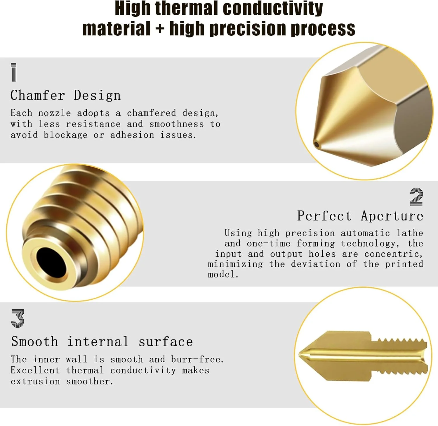 ۱۰ عدد نازل برنجی ۰.۶ میلی‌متری IR3 V2، کیت نازل برنجی اکسترودر پرینتر سه بعدی تسمه نقاله برای IR3 V1، IR3 V2