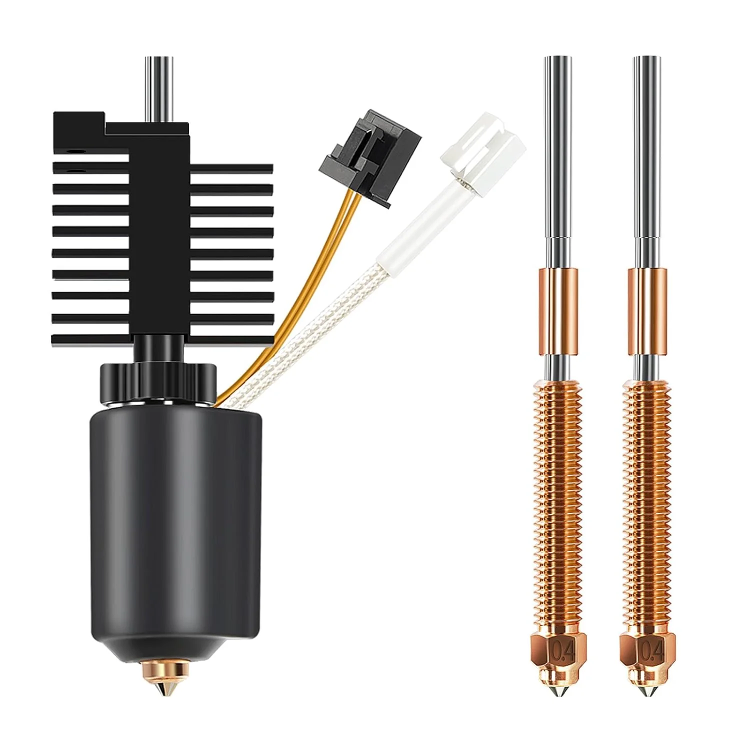 کیت هات‌اند سرامیکی K2 Plus به همراه 2 عدد نازل فولادی سخت‌کاری شده 0.4 میلی‌متری، هات‌اند اکسترودر تعویض سریع یکپارچه با جریان بالا برای قطعات اکسترودر پرینتر سه بعدی Creality K2 Plus