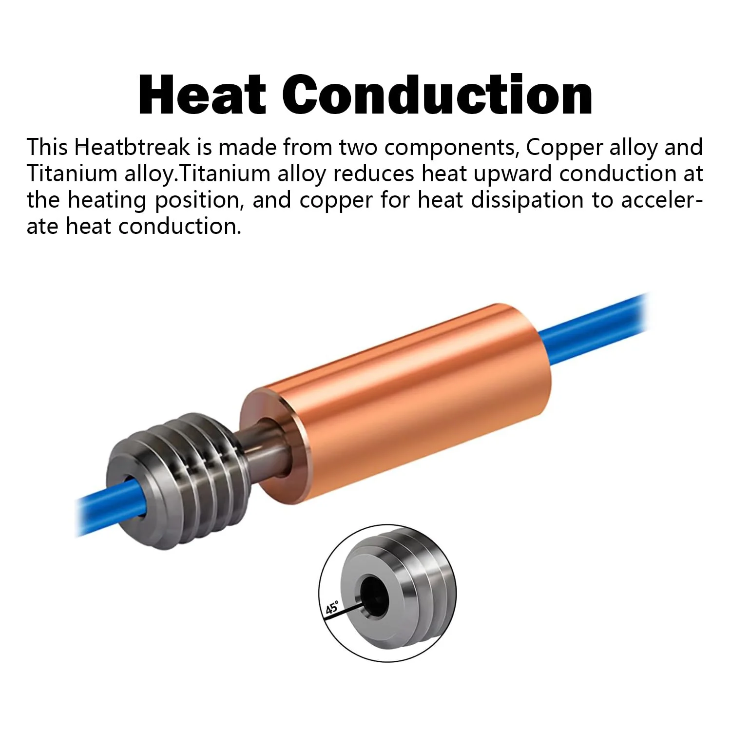 هات‌اند سخت‌کاری شده برای T1/T1 Pro 0.6MM، کیت اکسترودر هد پرینت، بلوک حرارتی هات‌اند، میله گرمایشی، کارتریج 24 ولت 70 وات، ترمیستور، نازل سخت‌کاری شده برای جایگزینی لوازم جانبی پرینتر فلاسان