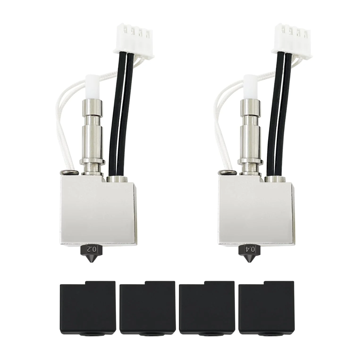 هات‌اند ارتقا یافته 0.2 و 0.4 میلی‌متری 200K ترمیستور سخت شده برای Kobra S1 Combo، کیت اکسترودر هد چاپ استیل ضد زنگ، میله گرمایشی نازل هات اند به همراه 2 عدد روکش سیلیکونی برای Anycubic (بسته 2 عددی)