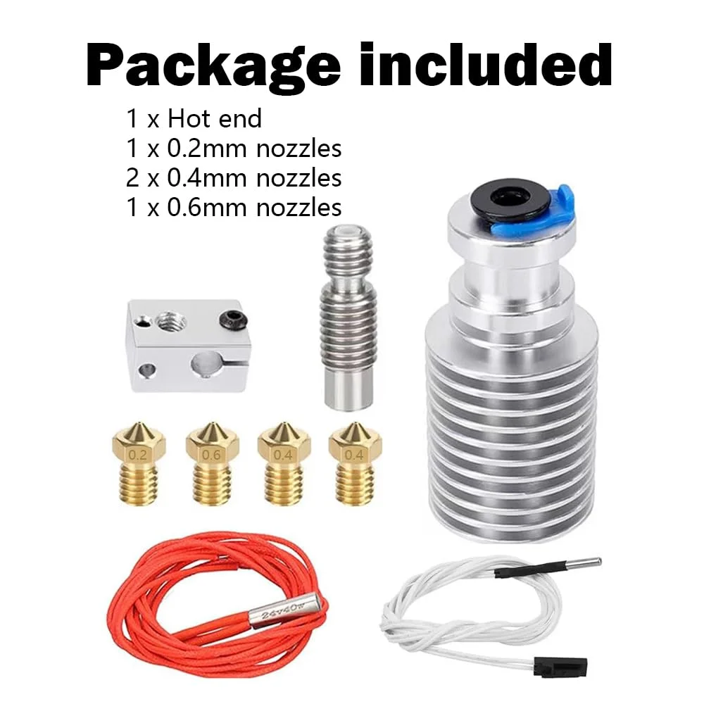 هات‌اند برای پرینتر سه بعدی پروسا آی 3 مدل MK3، هیت سینک، کیت اکسترودر به همراه نازل های 0.2، 0.4 و 0.6 میلی متری اضافه برای جایگزینی هات‌اند پرینتر سه بعدی پروسا آی 3 مدل MK3/Prusa I3 MK3S+