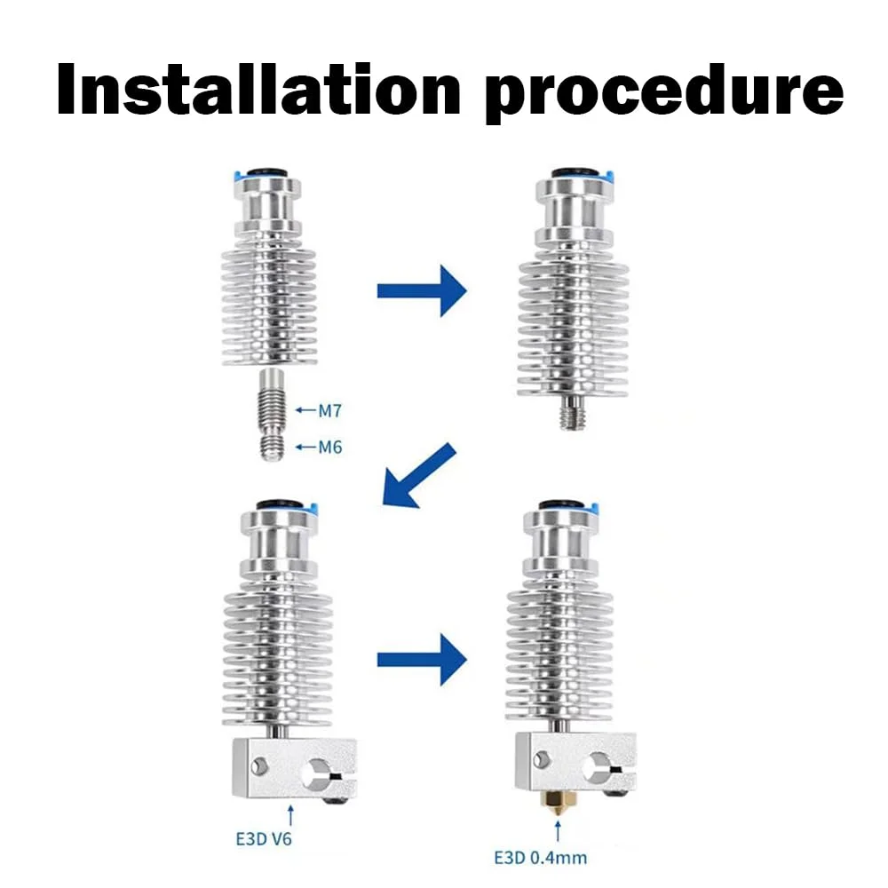 هات‌اند برای پرینتر سه بعدی پروسا آی 3 مدل MK3، هیت سینک، کیت اکسترودر به همراه نازل های 0.2، 0.4 و 0.6 میلی متری اضافه برای جایگزینی هات‌اند پرینتر سه بعدی پروسا آی 3 مدل MK3/Prusa I3 MK3S+