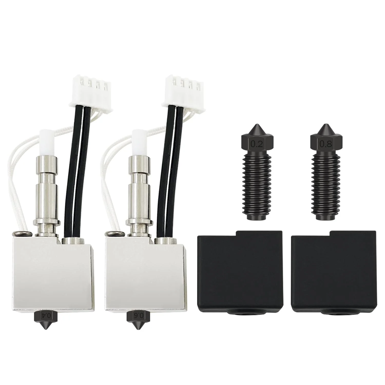 دو عدد کیت هات‌اند پرینتر سه بعدی Kobra S1/Kobra S1 Combo - اکسترودر هات‌اند/هد چاپ مونتاژ شده با نازل فولادی سخت شده 0.4 میلی‌متری و 0.6 میلی‌متری، نازل‌های جایگزین 0.2/0.8 میلی‌متری، ترمیستور 200K