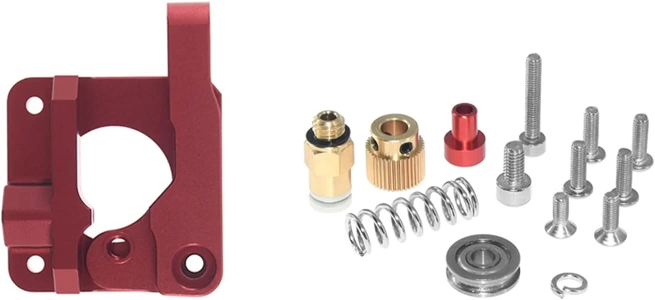 قطعات پرینتر سه بعدی MORREZ، اکسترودر MK8 ارتقا یافته، بلوک آلومینیومی اکسترودر Bowden، فیلامنت 1.75 میلی متری Reprap، سازگار با Ender 3 CR10 Bluer (رنگ: قرمز چپ)