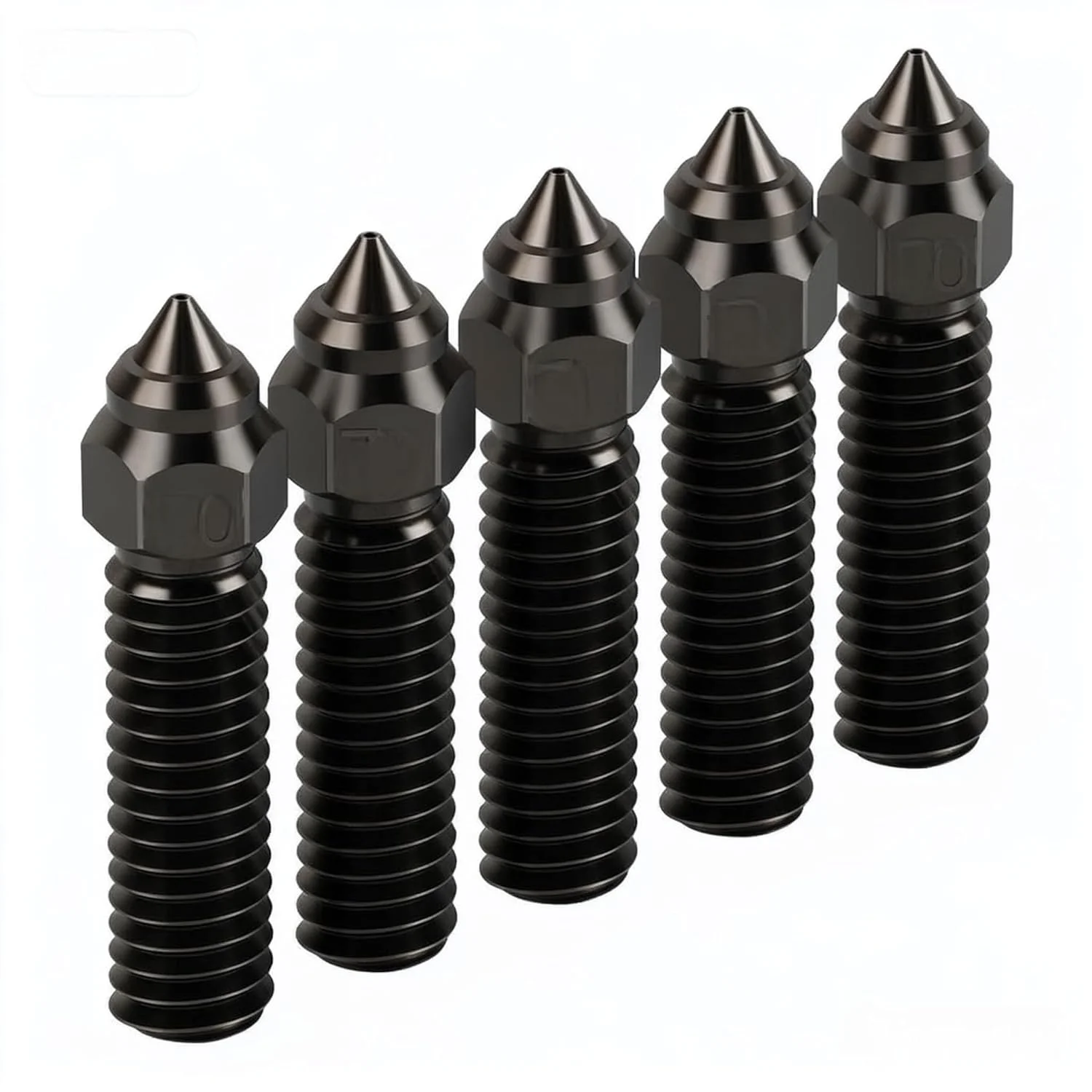 نازل فولادی سخت شده 5 عددی برای Creality K1 & K1 MAX، مقاوم در برابر سایش در دمای بالا، نازل 0.2/0.4/0.6/0.8/1.2 میلی‌متری