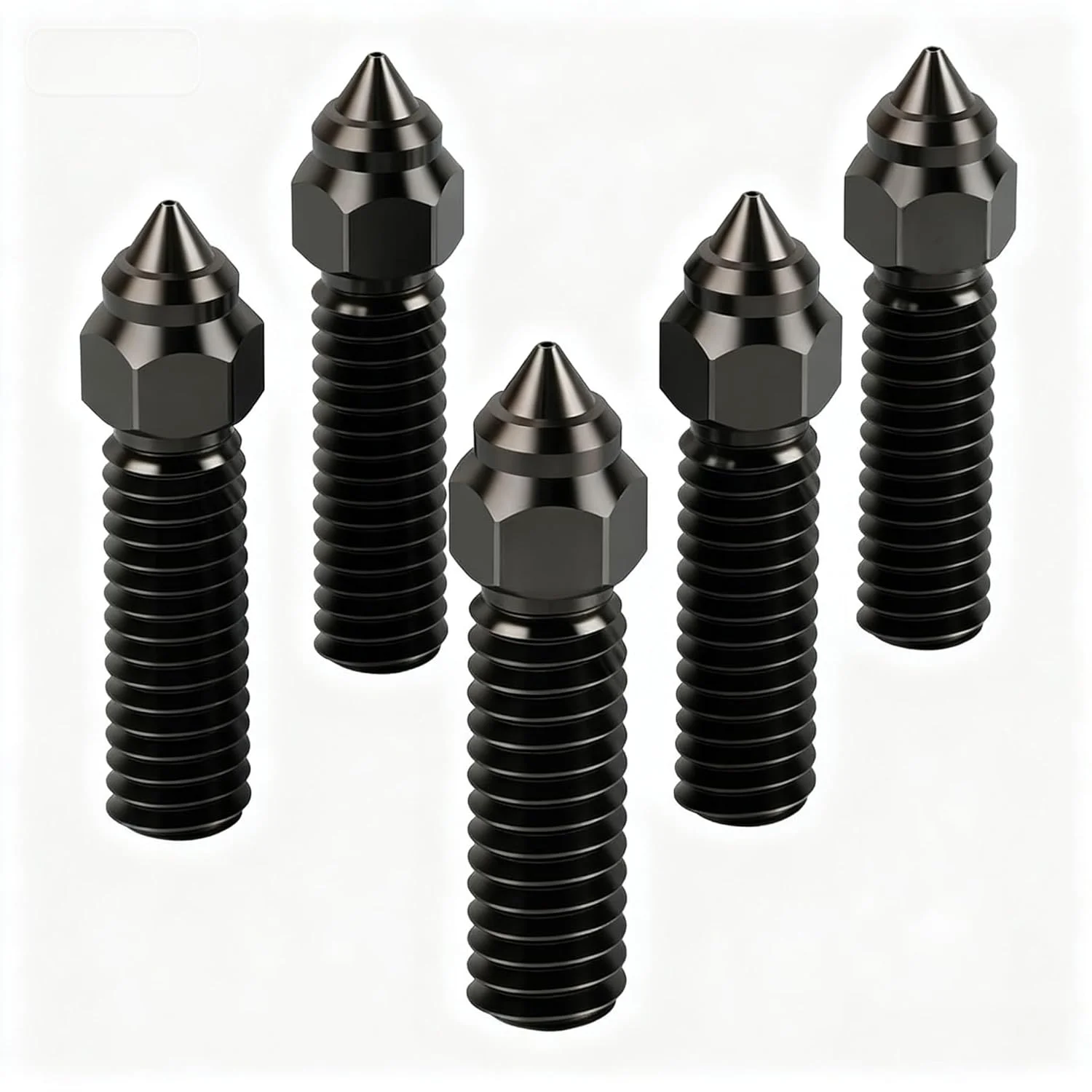 نازل فولادی سخت شده 5 عددی برای Creality K1 & K1 MAX، مقاوم در برابر سایش در دمای بالا، نازل 0.2/0.4/0.6/0.8/1.2 میلی‌متری