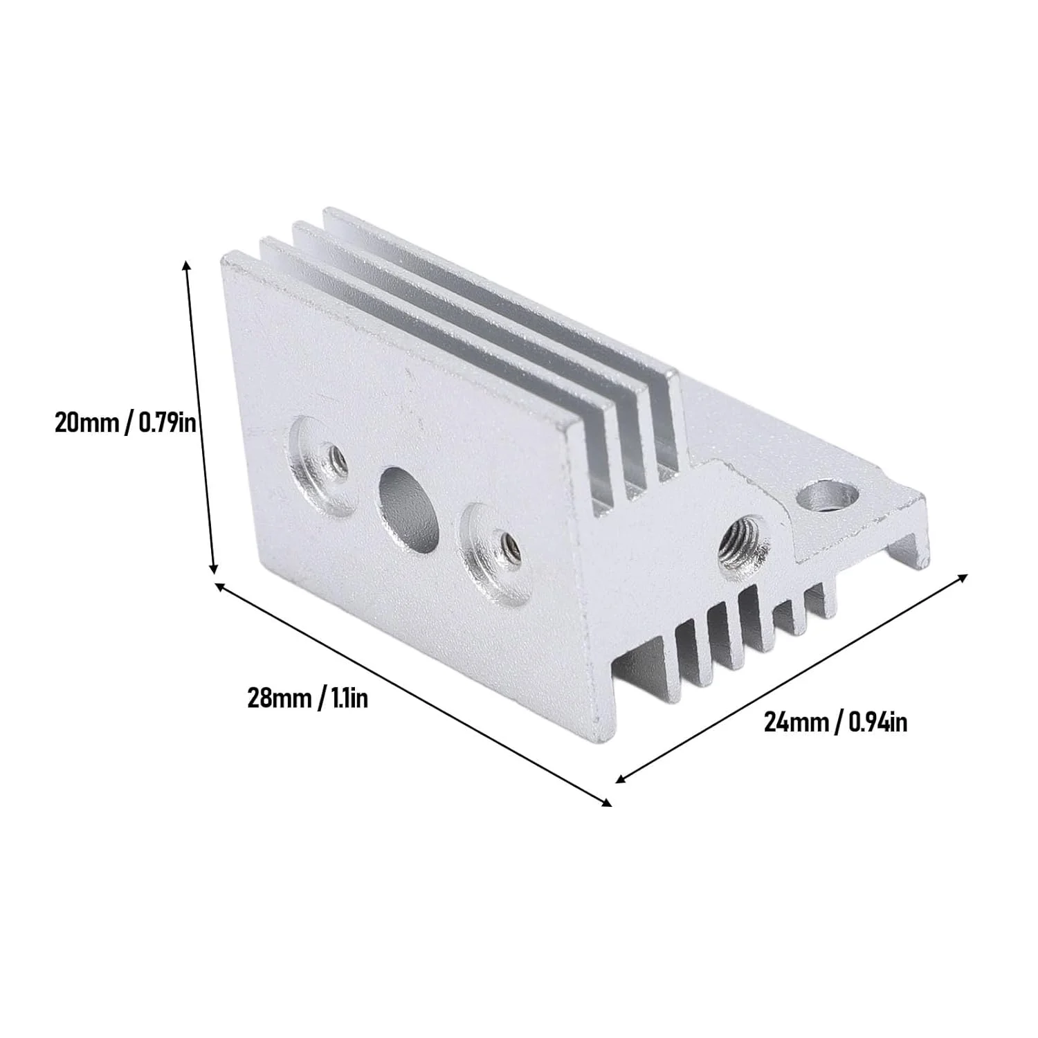 هیت سینک هات اند آلیاژ آلومینیوم، بلوک خنک کننده کارآمد و سبک وزن برای چاپگر سه بعدی K1 K1 Maximum، لوازم جانبی جایگزین اکسترودر با 2 پیچ (نقره ای)