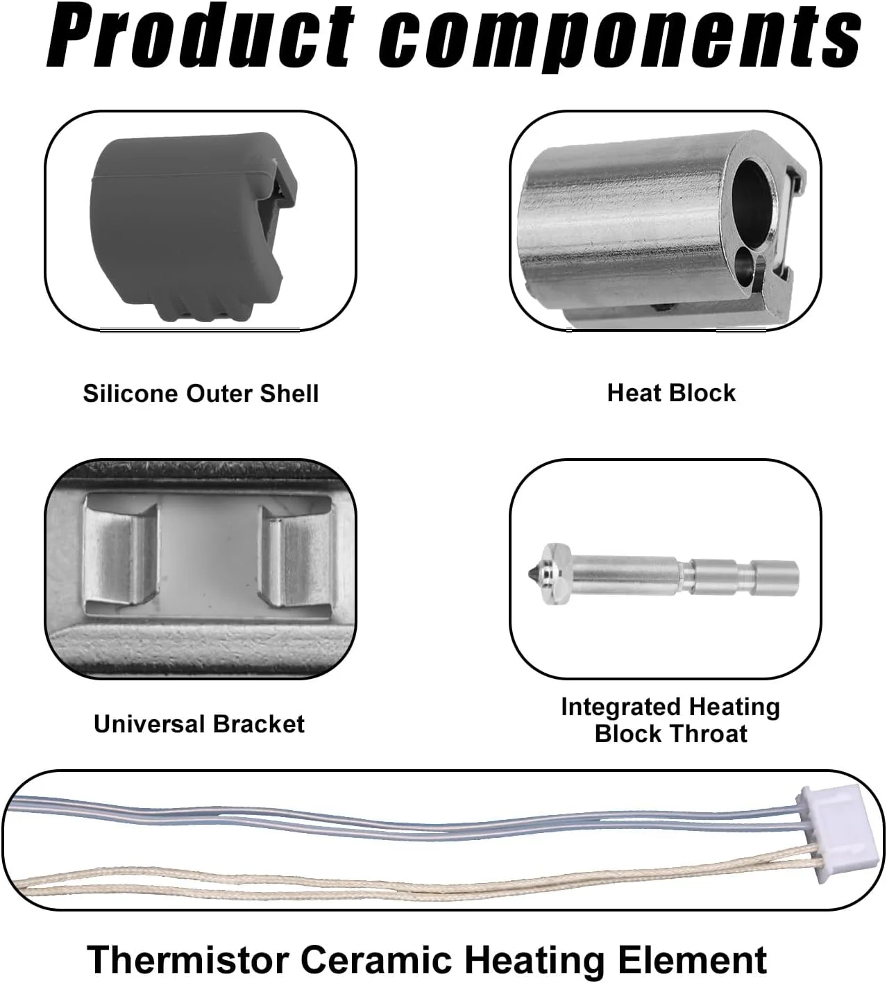 نازل فولادی سخت کاری شده 0.4 میلی متری، نازل های لوله گلو با جریان بالا و تعویض سریع، کیت اکسترودر هد چاپگر سازگار با پرینتر سه بعدی Anycubic Kobra 3 Max Combo