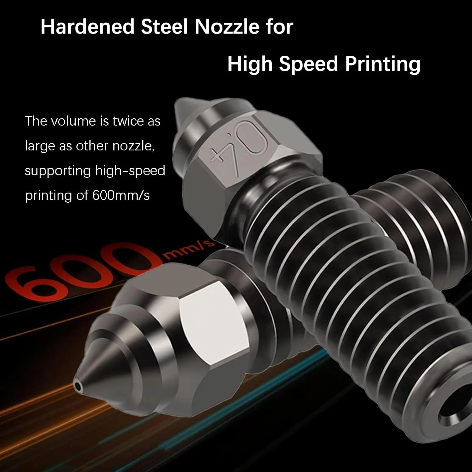 ۵ عدد نازل سخت کاری شده پرینتر سه بعدی 0.4 میلی متری، کیت نازل فولادی سخت کاری شده برای پرینتر سه بعدی Ender 3 V3 KE، نازل های اکسترودر با سرعت چاپ بالا و جریان بالا برای پرینتر سه بعدی Creality K1/ K1 Max/CR-M4/CR-10 SE