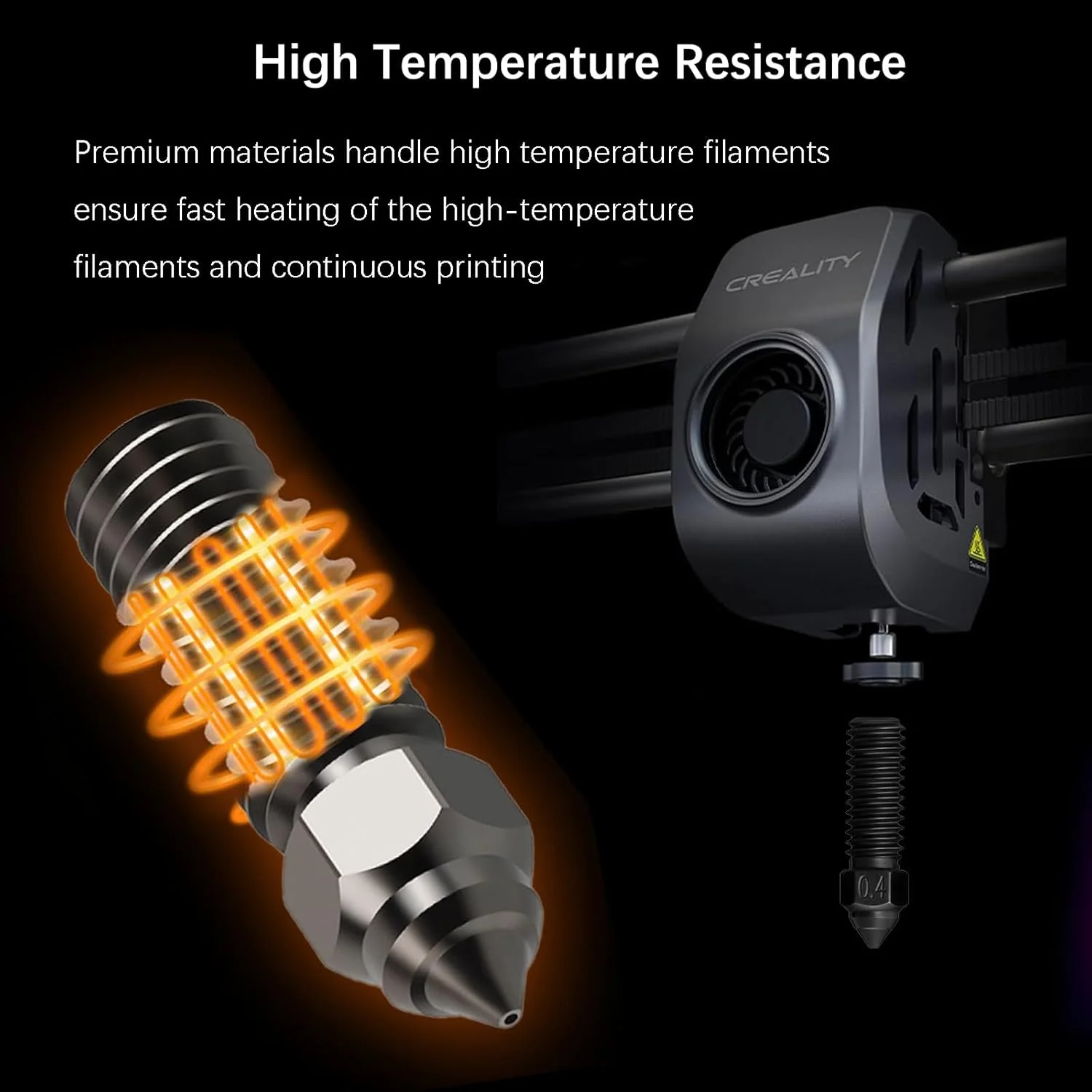۵ عدد نازل سخت کاری شده پرینتر سه بعدی 0.4 میلی متری، کیت نازل فولادی سخت کاری شده برای پرینتر سه بعدی Ender 3 V3 KE، نازل های اکسترودر با سرعت چاپ بالا و جریان بالا برای پرینتر سه بعدی Creality K1/ K1 Max/CR-M4/CR-10 SE