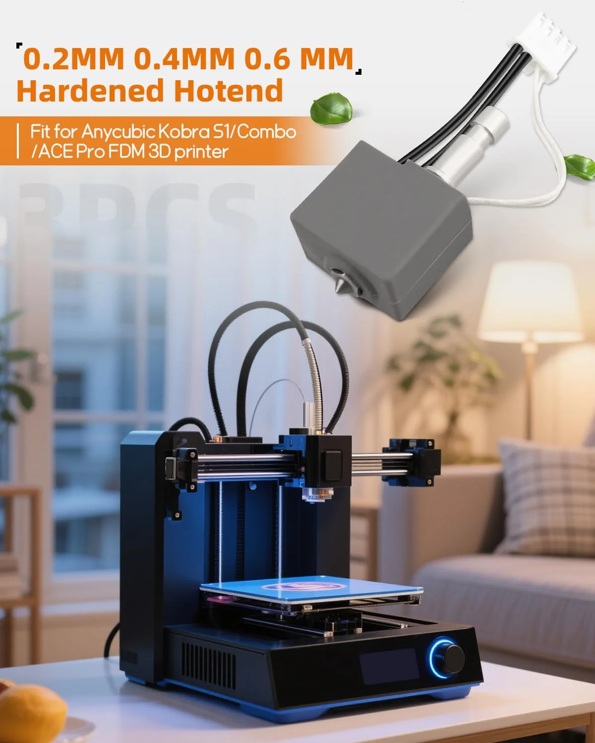 نازل اکسترودر سخت کاری شده 3 عددی مناسب برای پرینتر سه بعدی Anycubic Kobra S1/Combo/ACE Pro FDM، کیت اکسترودر هد چاپ فولاد سخت کاری شده 0.2MM 0.4MM 0.6MM