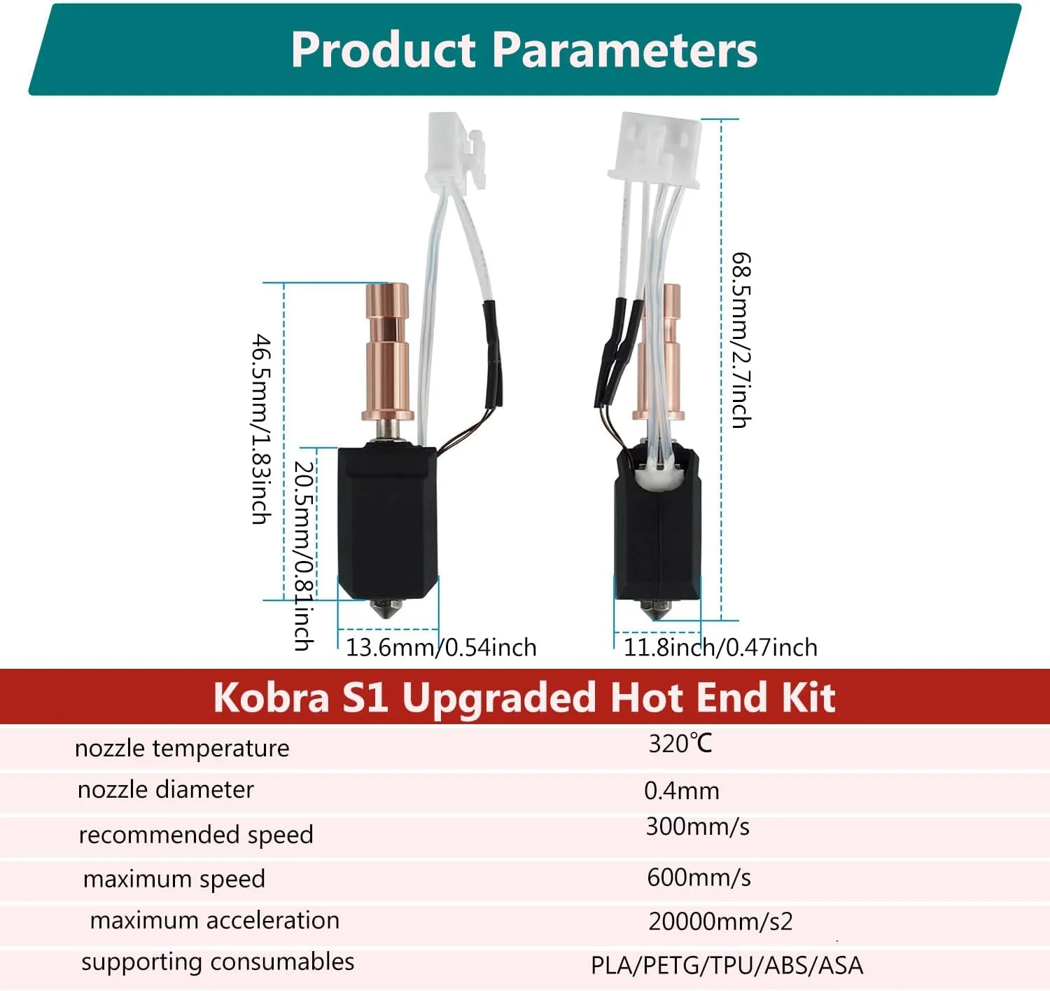 هاتاند سرامیکی برای Kobra S1 با نازل فولادی سخت شده 0.4 میلیمتری، کیت هد اکسترودر ACE پرینتر سه بعدی Kobra S1 Combo/Kobra S1 Pro با کارتریج گرمکن، ترمیستور 200K، بلوک گرمکن، چاپ با سرعت بالا هاتاند سرامیکی برای Kobra S1 با نازل فولادی سخت شده 0.4 میلیمتری، کیت هد اکسترودر ACE پرینتر سه بعدی Kobra S1 Combo/Kobra S1 Pro با کارتریج گرمکن، ترمیستور 200K، بلوک گرمکن، چاپ با سرعت بالا