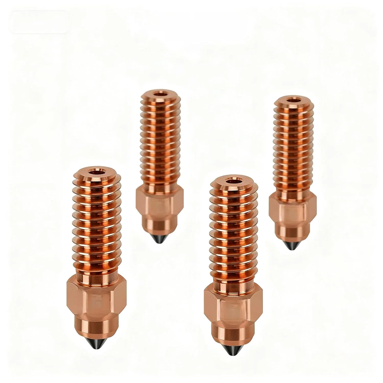 بسته 4 عددی نازل فولادی سخت شده برای Creality K1 و K1 MAX، مقاوم در برابر سایش در دمای بالا 0.2/0.4/0.6/0.8 میلی متر مس زیرکونیوم کروم + نازل ارتقا یافته با درج فولاد سخت