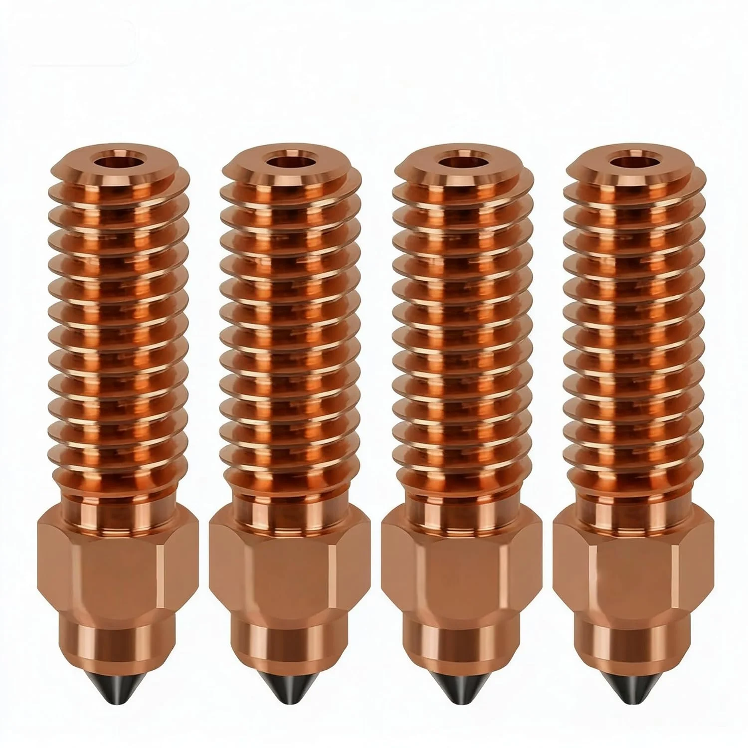 بسته 4 عددی نازل فولادی سخت شده برای Creality K1 و K1 MAX، مقاوم در برابر سایش در دمای بالا 0.4 میلی متر مس زیرکونیوم کروم + نازل ارتقا یافته با درج فولاد سخت