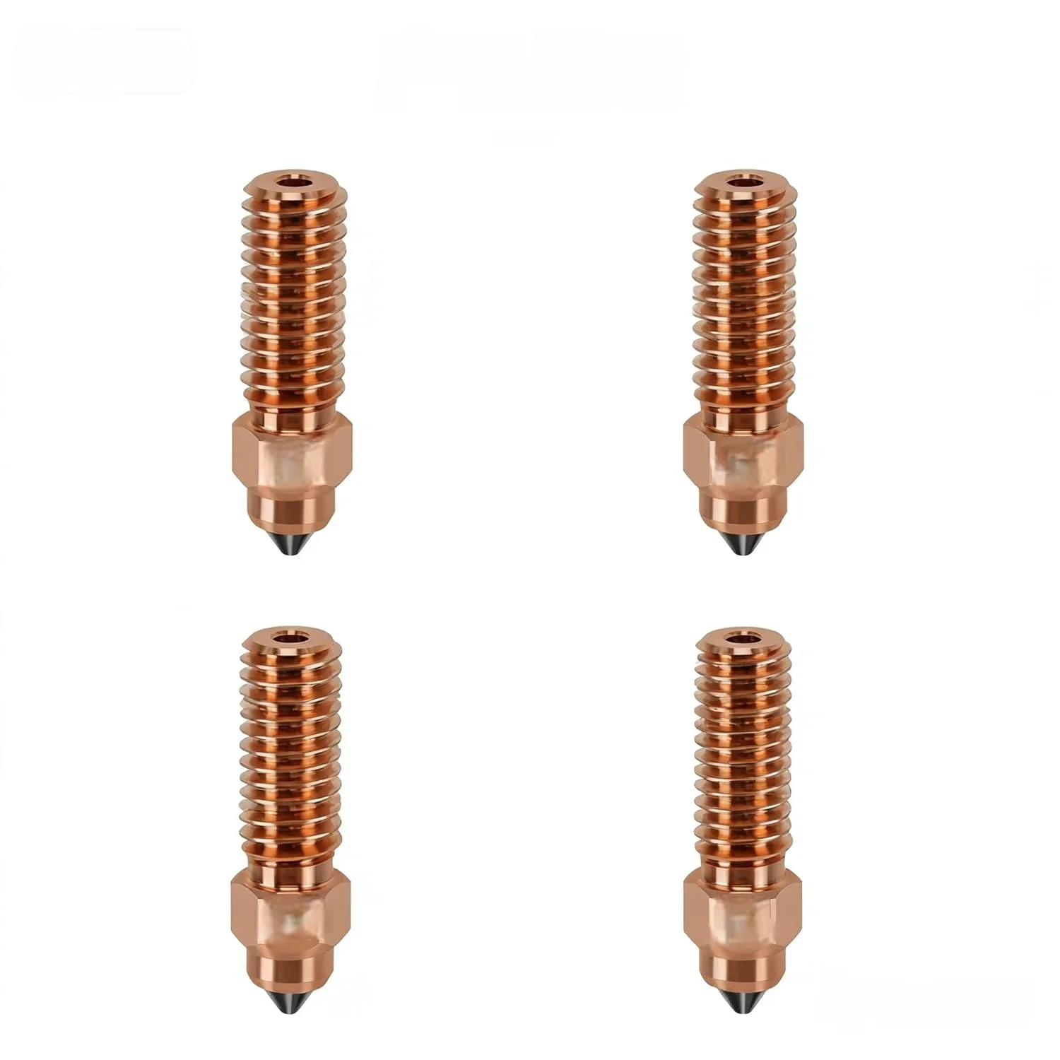 بسته 4 عددی نازل فولادی سخت شده برای Creality K1 و K1 MAX، مقاوم در برابر سایش در دمای بالا 0.2/0.4/0.6/0.8 میلی متر مس زیرکونیوم کروم + نازل ارتقا یافته با درج فولاد سخت