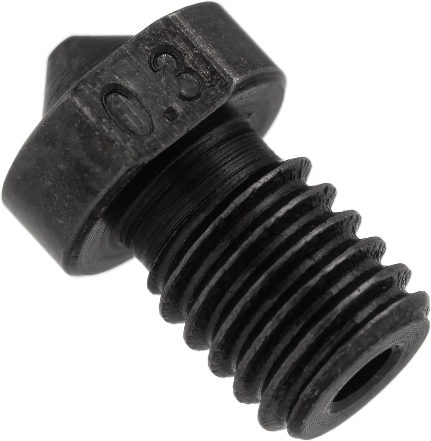 ۵ عدد نازل فولادی سخت کاری شده ۰.۳ میلی متری V6 مناسب پرینتر سه بعدی - سایز فیلامنت ۱.۷۵ میلی متر و رزوه M6 (۶ میلی متر) - مجموعه قطعات یدکی اکسترودر هات اند، مقاوم در برابر سایش و دما