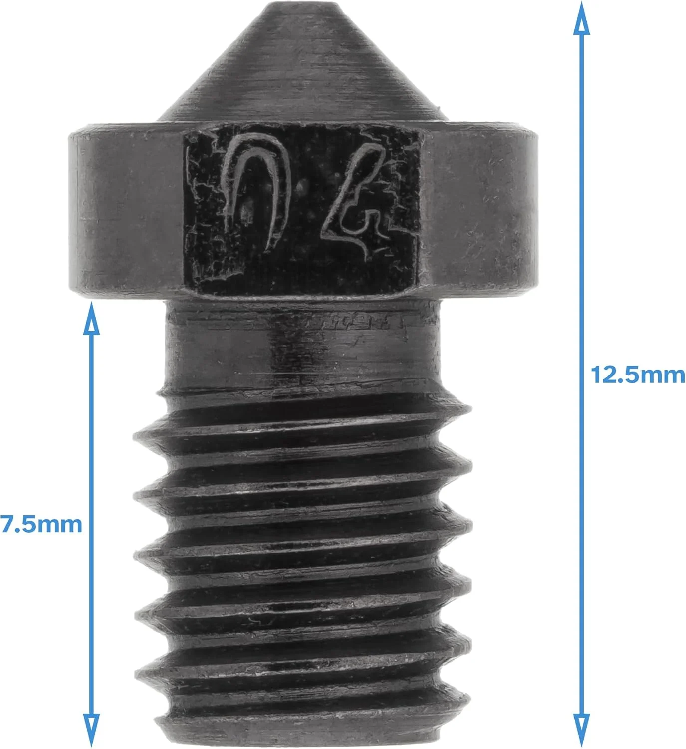 ۵ عدد نازل فولادی سخت کاری شده ۰.۴ میلی متری پرینتر سه بعدی V6 - سایز فیلامنت ۱.۷۵ میلی متر و رزوه M6 (۶ میلی متر) - مجموعه قطعات یدکی اکسترودر هات اند، مقاوم در برابر سایش و دما
