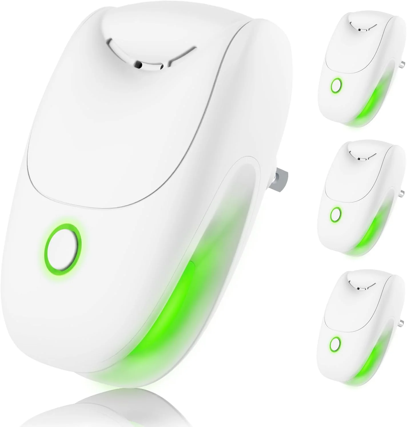 دستگاه تصفیه هوا یون منفی پلاگین – بسته 4 عددی یون ساز هوا با تنظیم دو سرعته و بی صدا، خوشبو کننده های مینی هوا برای خانه، اتاق خواب، دفتر، آشپزخانه، از بین برنده بوی قابل حمل برای دود، گرد و غبار، بوی حیوانات خانگی