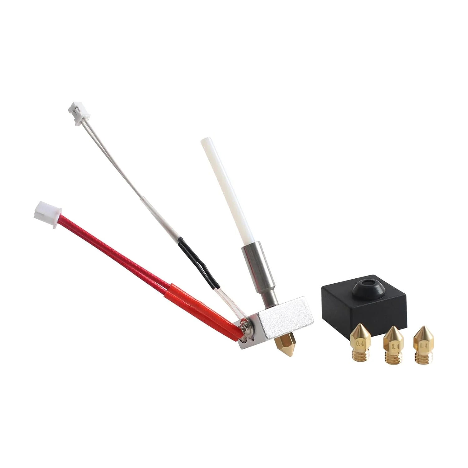 قطعه اکسترودر پرینتر سه بعدی FYSETC - جایگزینی هد چاپ هات اند Neptune3 Pro - لوازم جانبی هات اند Neptune3 Plus Max: بلوک حرارتی، جوراب سیلیکونی، ترمیستور با 4 عدد نازل برنجی MK8 برای فیلامنت 1.75