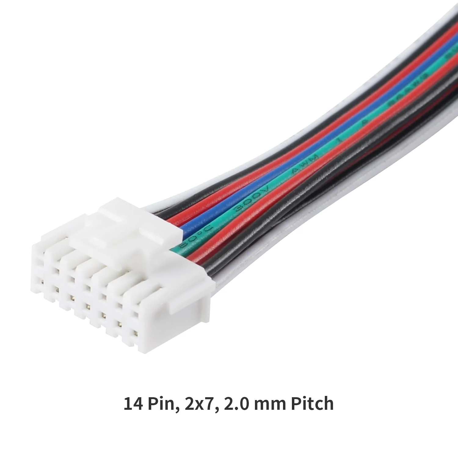 کابل اکسترودر جایگزین FYSETC Anycubi Mega Pro: ارتقا 1.3 متری/51 اینچی 14 پین - سیم اتصال برد انتقال اکسترودر با گام 2.0 میلی‌متری 2x7 سازگار با لوازم جانبی پرینتر سه بعدی Mega S Mega X Mega