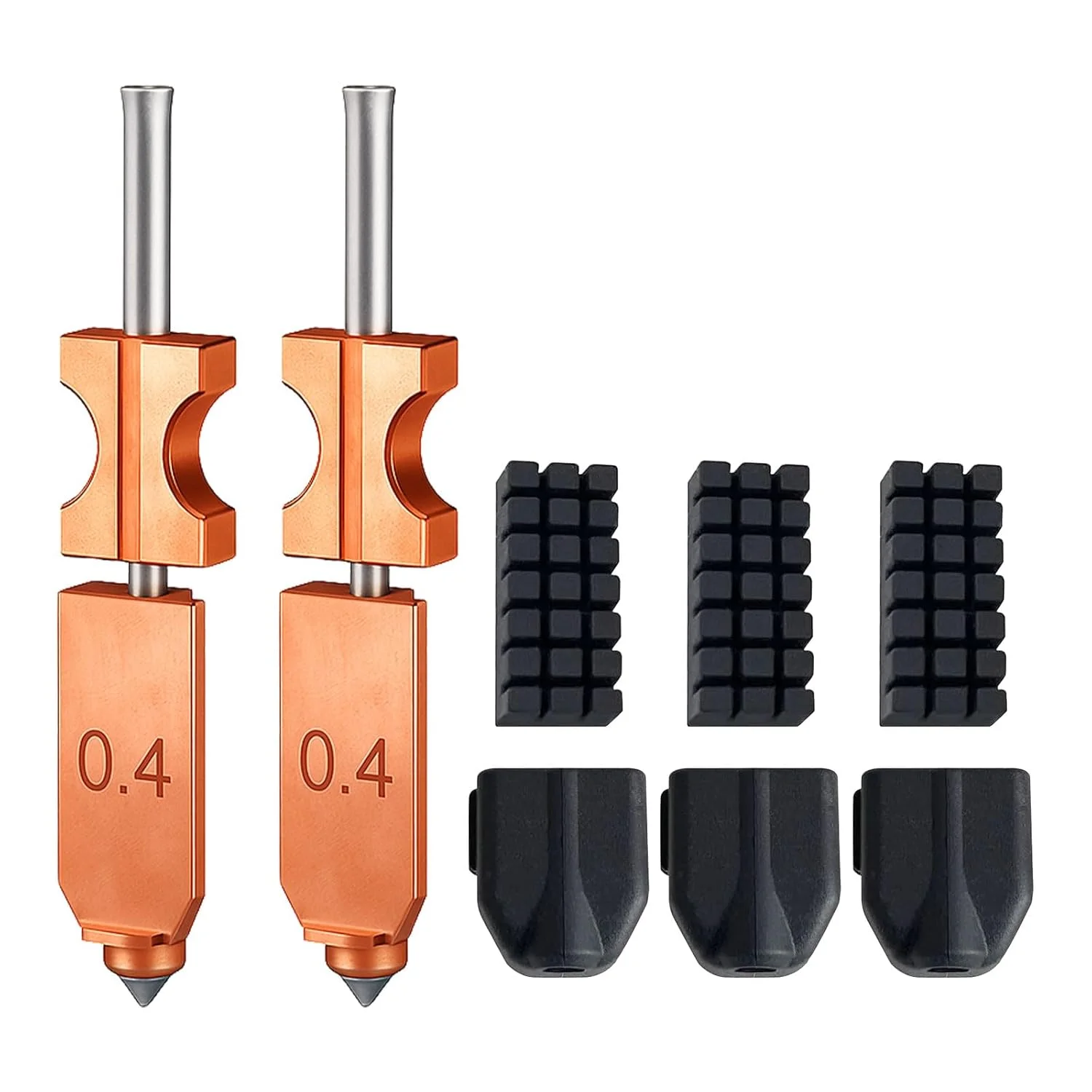 دو عدد نازل هات‌اند یکپارچه 0.4 میلی‌متری ارتقا یافته برای فلش‌فروج AD5X، نازل Adventurer 5X، لوازم جانبی پرینتر سه بعدی، کیت نازل هات‌اند جداشدنی سریع، به همراه 3 عدد جوراب سیلیکونی اضافی + 3 عدد برس نازل