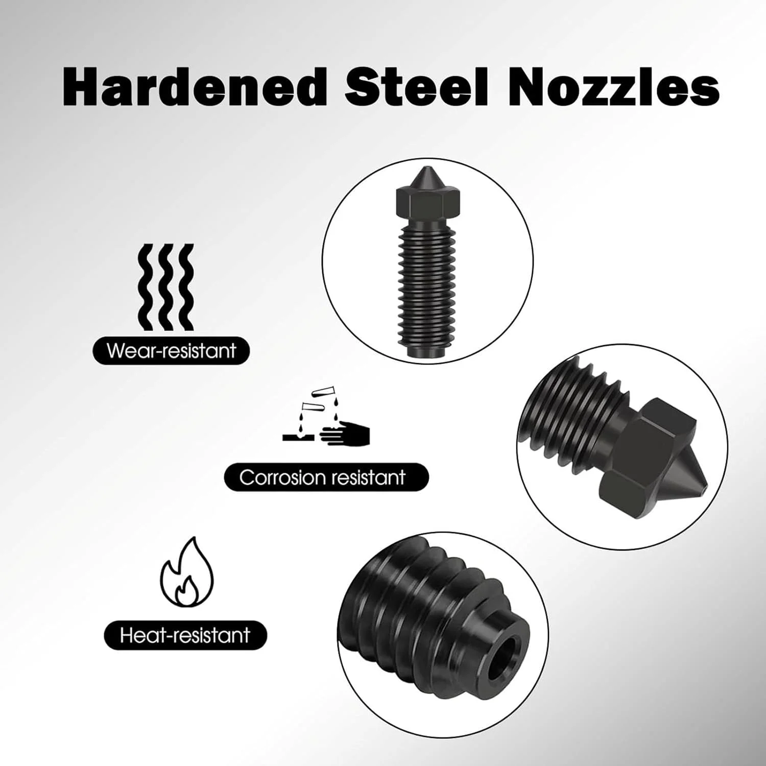 کیت نازل پرینتر سه بعدی FOSA شامل 10 عدد، نازل اکسترودر پرینتر سه بعدی جایگزین برای Kobra 3 3 Combo S1 S1 Combo (0.4mm)