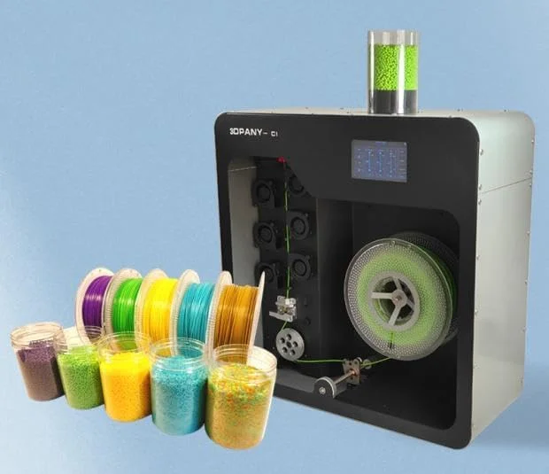 اکسترودر فیلامنت، سازنده پرینتر سه بعدی، بازیافت ضایعات 1.75 میلی متر، دستگاه بازیافت فیلامنت، 3dpany C1