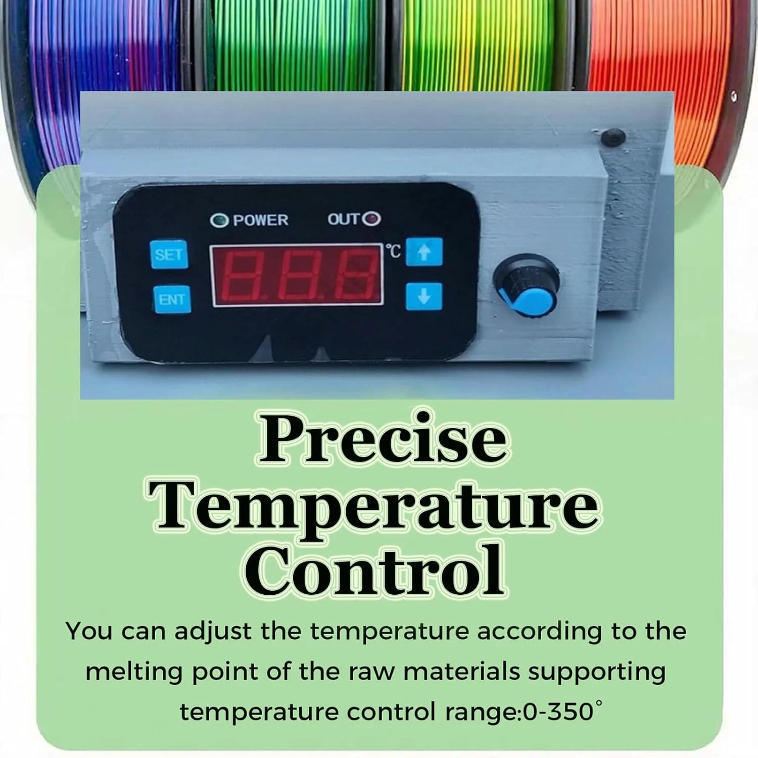 دستگاه تولید کننده فیلامنت رومیزی، اکسترودرهای ارتقا یافته پرینتر سه بعدی، بازیافت کننده بطری PET بازیافتی با نمایشگر دیجیتال دما، سرعت قابل تنظیم برای خانواده ها، سازندگان DIY (C)