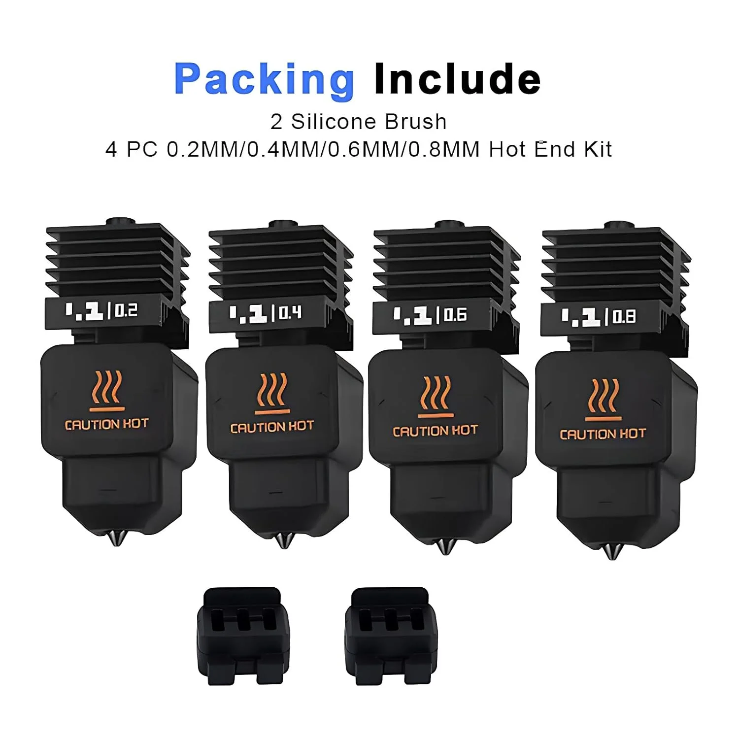 نازل فولادی سخت کاری شده با دمای بالا برای کیت هات اند Bambu Lab H2D/H2S، سایزهای 0.2/0.4/0.6/0.8 میلی متر، به همراه 2 نازل جایگزین برای پرینتر سه بعدی Bambu H2D Combo/A1/A1 Mini