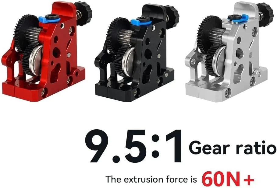 اکسترودر HGX LITE، اکسترودر دنده دوبل، دنده کاهنده فولادی سخت، موتور پرسرعت، قطعات پرینتر سه بعدی سازگار با CR10 CR 10S Ender3 V2 VORON (نقره ای به همراه موتور)