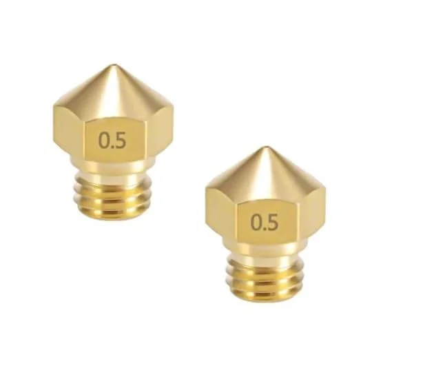 نازل اکسترودر MK10 M7 با قطر 0.5 میلی‌متر و 4 عدد قطعه شامل 2 نازل و 2 لوله - مناسب برای پرینترهای سه بعدی Wanhao FlashForge Creator Pro QIDI Technology و غیره، قطعات جایگزین تعمیر...