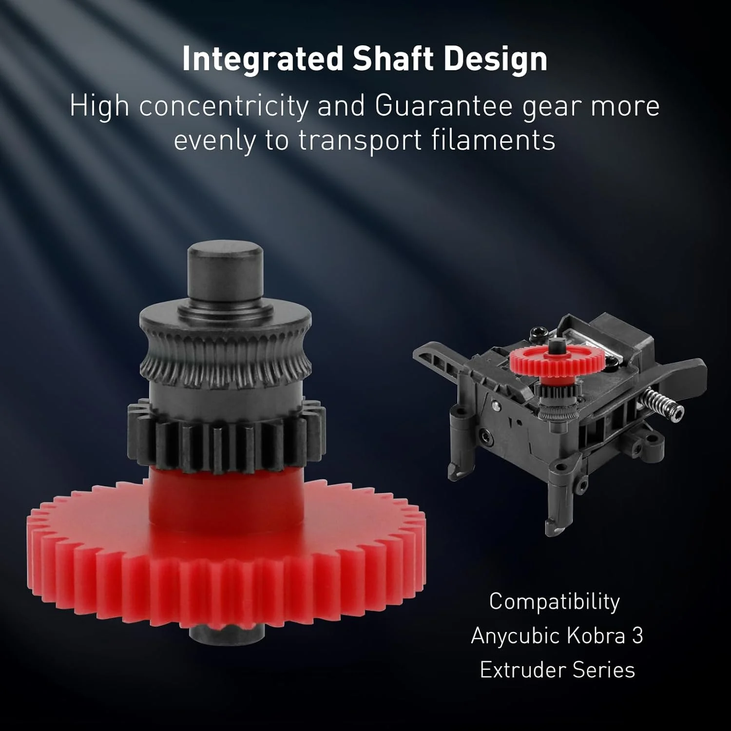 چرخ دنده اکسترودر پرینتر سه بعدی قرمز کبرا 3، کیت چرخ دنده با پوشش نانو، لوازم جانبی پرینتر سه بعدی با درایو مستقیم دوگانه برای پرینتر سه بعدی Anycubic Kobra 3 و سری Kobra 3 Combo