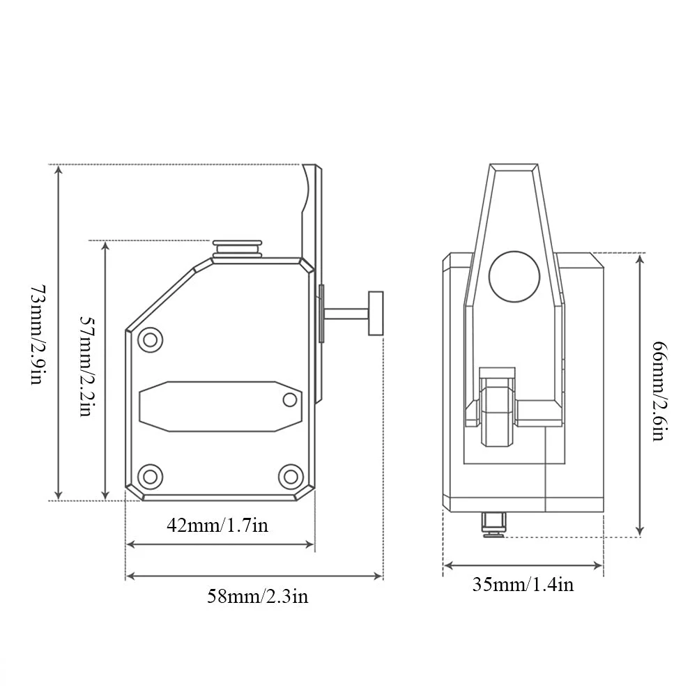 اکسترودر دنده دوبل پرینتر سه بعدی BMG، اکسترودر دو درایو، اکسترودر دو درایو چپ دست + راست دست برای قطعه جایگزین فیلامنت 1.75 میلی متری پرینتر سه بعدی