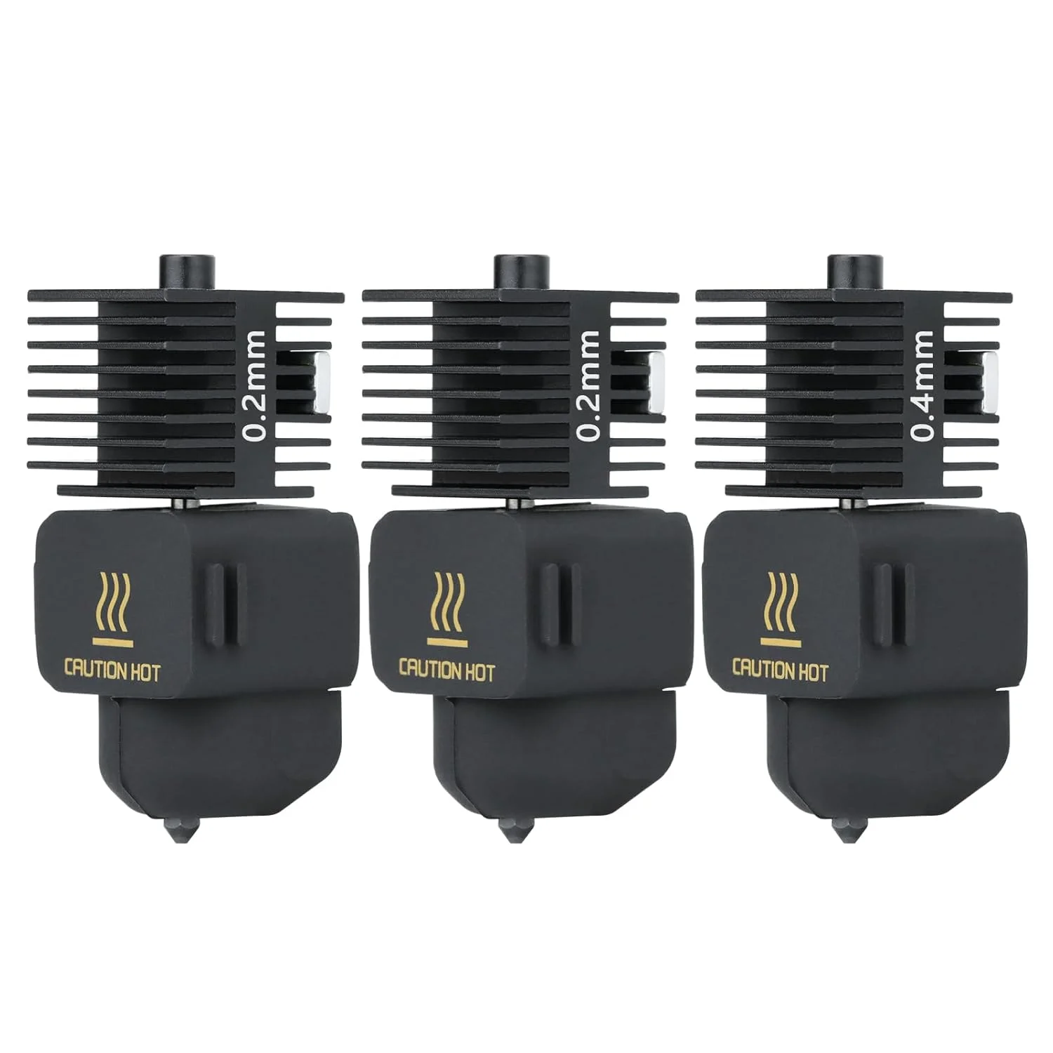 کیت نازل اکسترودر فولاد سخت شده با روکش سیلیکونی برای پرینتر سه بعدی Bambu Lab مدل A1، شامل ۳ عدد نازل با قطرهای ۰.۲ و ۰.۴ میلی‌متر