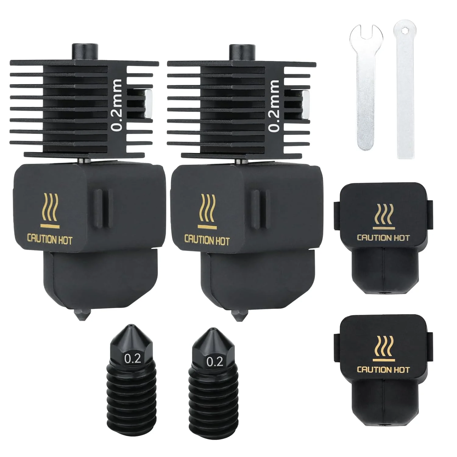 کیت هد چاپ هات اند 0.2 میلی‌متری A1 Mini/A1، بسته 2 عددی، ارتقاء اکسترودر، نازل فولاد سخت‌کاری شده 0.2 میلی‌متری مقاوم در برابر حرارت بالا، جایگزینی با روکش سیلیکونی برای لوازم جانبی پرینتر سه بعدی Bambu Lab