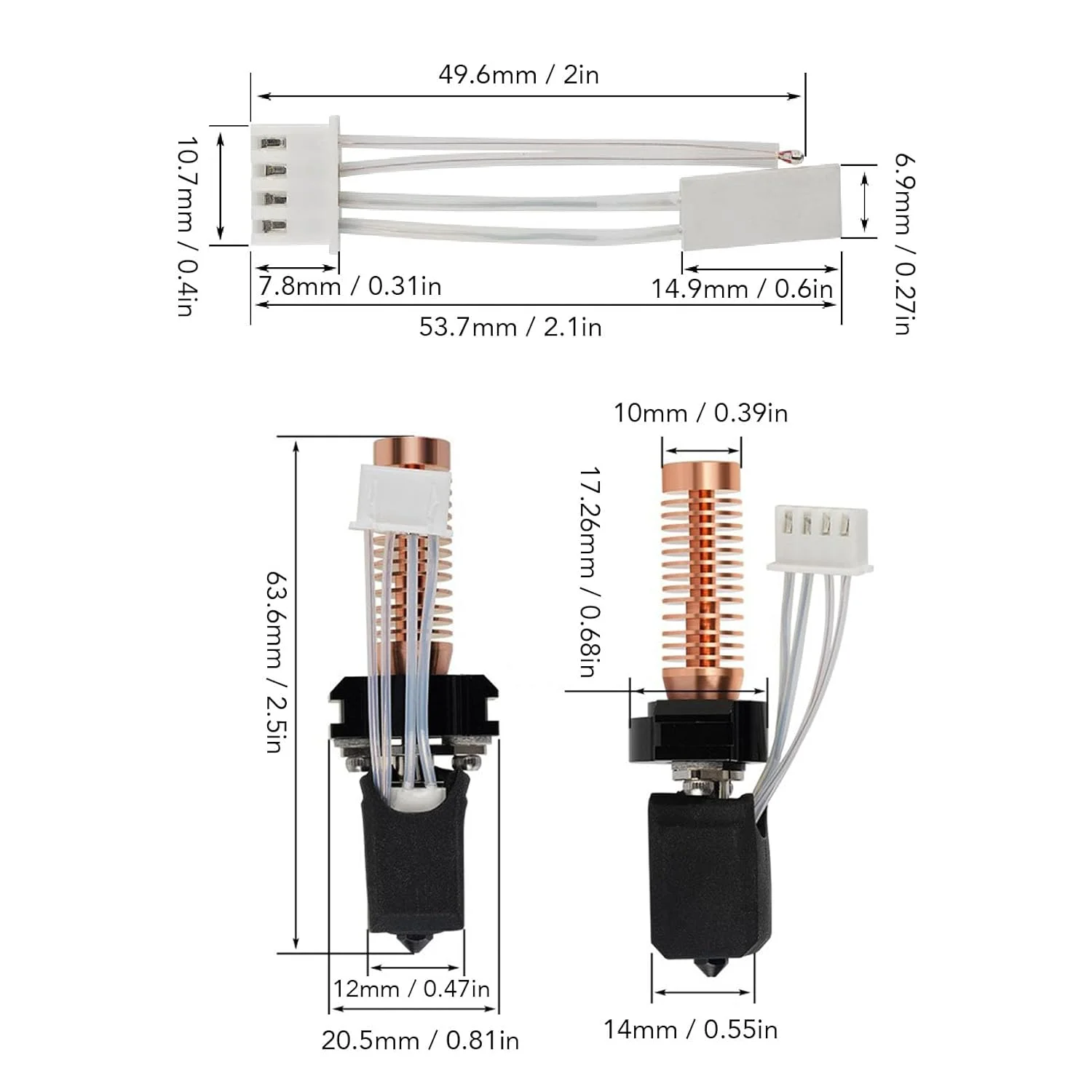 کیت هات اند اکسترودر با نازل فولادی سخت شده 0.4 میلی متری، بلوک حرارتی و هیت بریک، نازل قابل تعویض با نرخ بالا، طراحی یکپارچه و نصب بدون آسیب برای پرینتر سه بعدی AD5M کیت هات اند اکسترودر با نازل فولادی سخت شده 0.4 میلی متری، بلوک حرارتی و هیت بریک، نازل قابل تعویض با نرخ بالا، طراحی یکپارچه و نصب بدون آسیب برای پرینتر سه بعدی AD5M