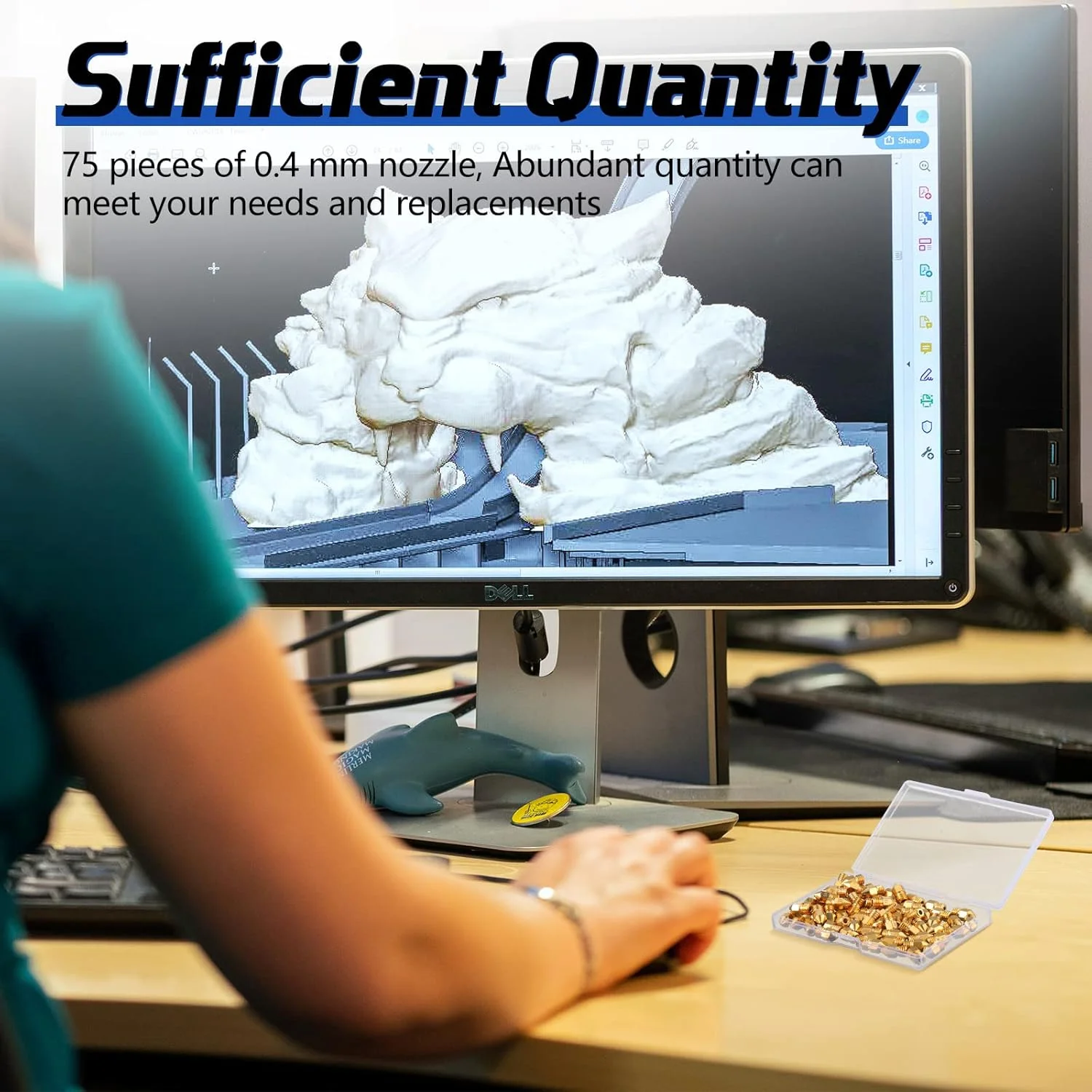 نازل های اکسترودر برنجی پرینتر سه بعدی ژنگمی MK8، 75 عددی، 0.4 میلی متری، سازگار با Makerbot، Creality Cr-10، Ender 3 نازل های اکسترودر برنجی پرینتر سه بعدی ژنگمی MK8، 75 عددی، 0.4 میلی متری، سازگار با Makerbot، Creality Cr-10، Ender 3