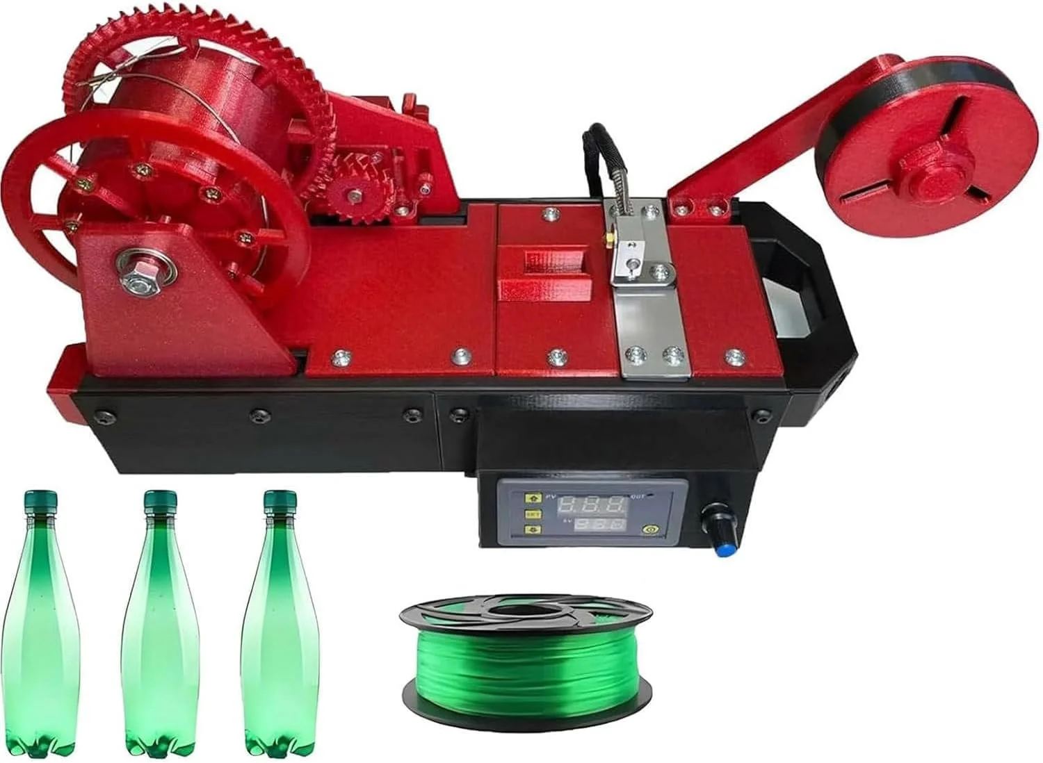 دستگاه تولید فیلامنت اکسترودر پرینتر سه بعدی، دستگاه تولید فیلامنت رومیزی، اکسترودر پرینتر سه بعدی، اکسترودر فیلامنت از بطری های پلاستیکی بازیافتی PET، مناسب برای خانواده ها، سازندگان DIY، استودیوهای کوچک C