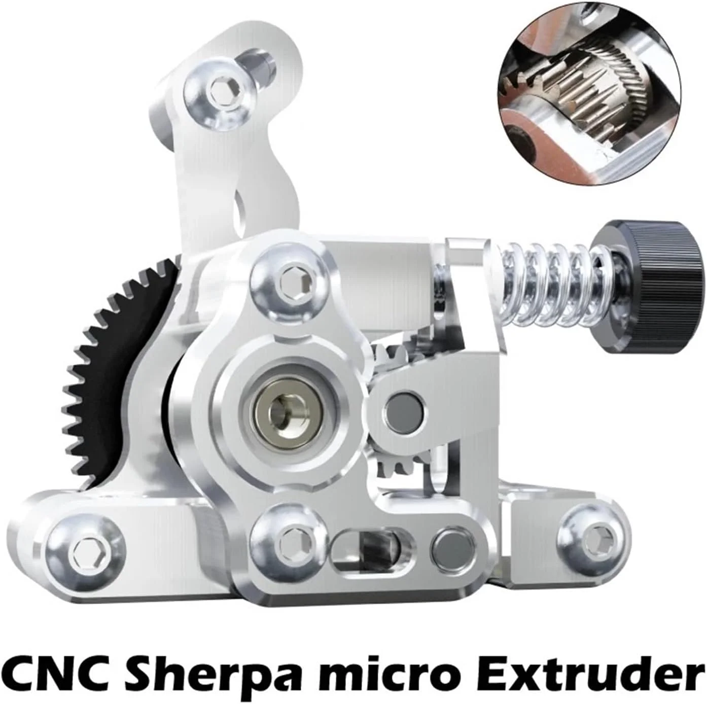 اکسترودر میکرو شرپا | تمام فلزی CNC، موتور LDO/Moons 8T/10T | سازگار با پرینترهای سه بعدی Voron 2.4/Ender3/BLV (فقط سفید چپ، بدون موتور)