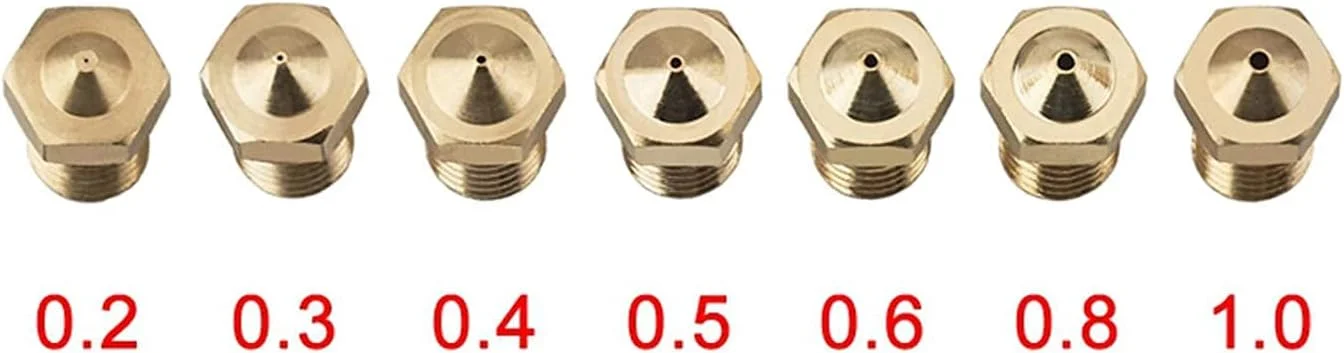 نازل، نازل پرینتر، نازل برنجی، 22 عدد نازل برنجی رزوه M6 قطر 0.2 تا 1.0 میلی متر برای فیلامنت 1.75 میلی متری لوازم جانبی اکسترودر پرینتر سه بعدی (رنگ: مطابق تصویر، اندازه: برای فیلامنت 1.75 میلی متری)