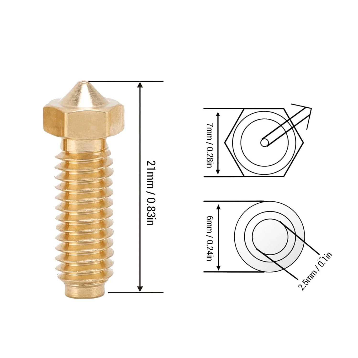 نازل های برنجی Eujgoov جایگزین برای کیت نازل هات اند اکسترودر پرینتر سه بعدی Kobra 3 برای علاقه مندان به چاپ (0.8mm)