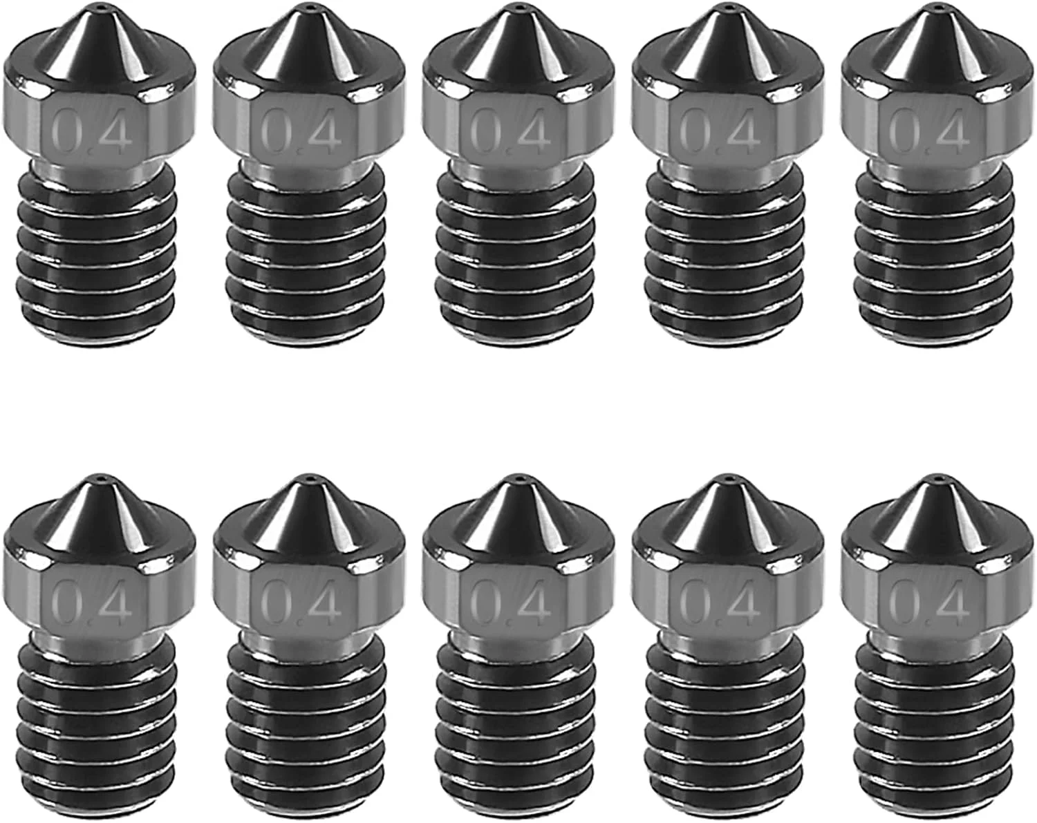 نازل های فولادی سخت کاری شده DIANN V6، بسته 10 عددی، برای پرینتر سه بعدی E3D V6 V5 Hotend Extruder Printer Ender3 E3D Hot End Titan Extruder Prusa i3