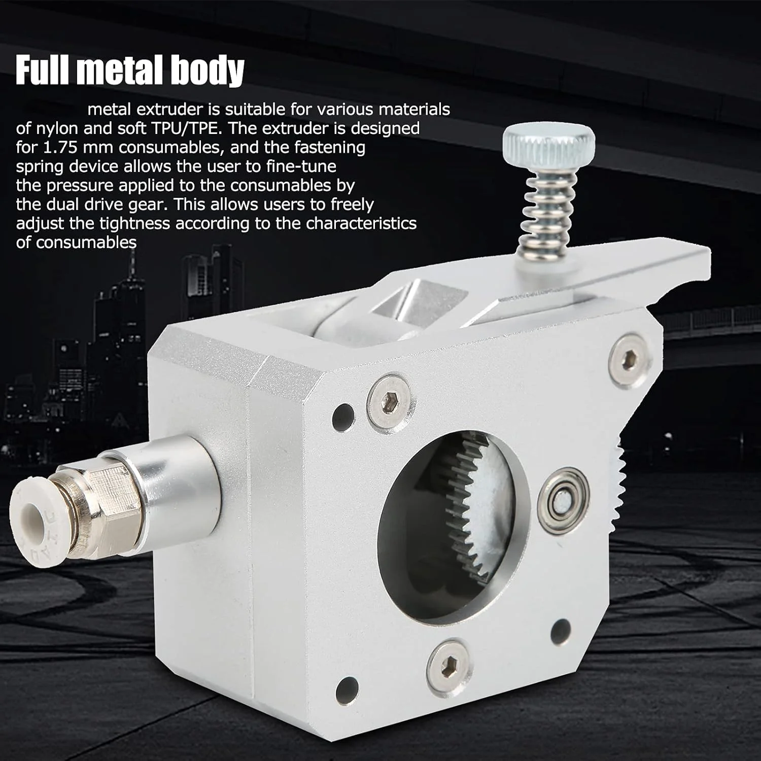 اکسترودر فلزی پرینتر سه بعدی با چرخ دنده دوبل فولاد سخت شده 1.75 میلی متری نقره ای برای پرینتر سه بعدی (دست راست) اکسترودر فلزی پرینتر سه بعدی با چرخ دنده دوبل فولاد سخت شده 1.75 میلی متری نقره ای برای پرینتر سه بعدی (دست راست)