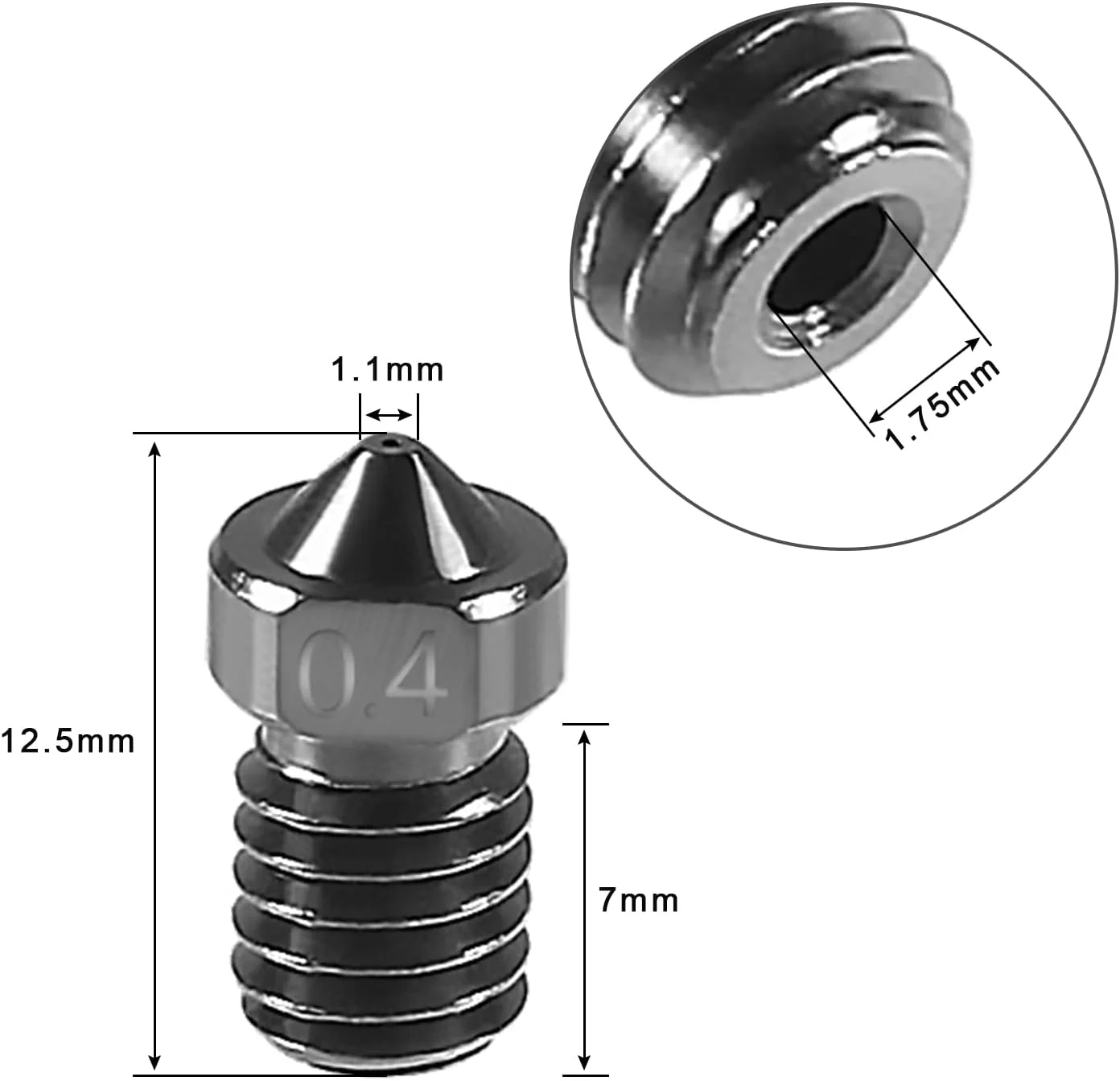 نازل های فولادی سخت کاری شده DIANN V6، بسته 10 عددی، برای پرینتر سه بعدی E3D V6 V5 Hotend Extruder Printer Ender3 E3D Hot End Titan Extruder Prusa i3