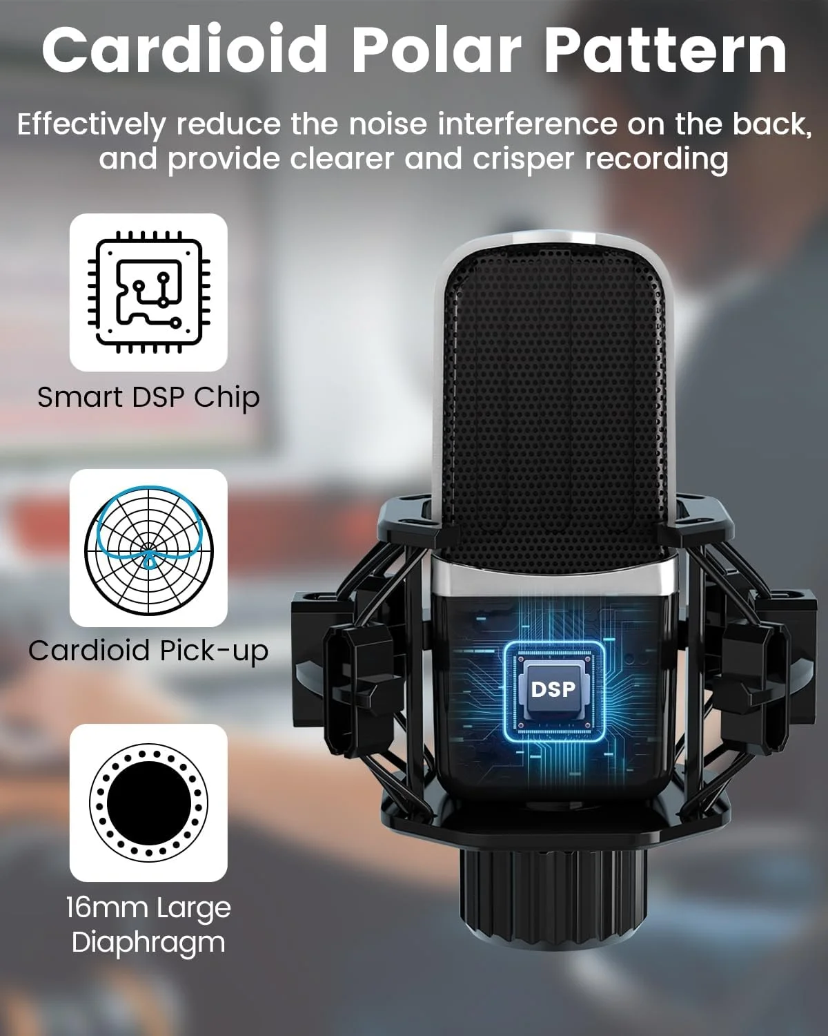 پکیج تجهیزات پادکست، کارت صدای همه کاره با میکروفون کاندنسر استودیویی ایده آل برای پادکست، ضبط، آواز، استریم و بازی، کامپیوتر، تلفن هوشمند، یوتیوب، تیک تاک (V8)