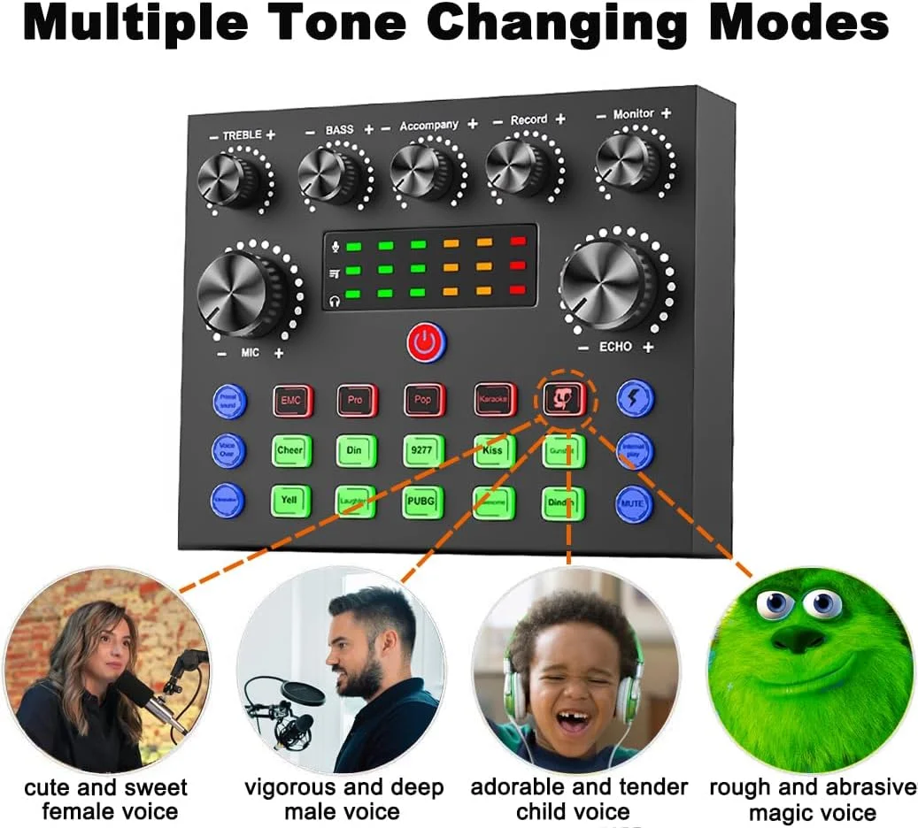 مجموعه تجهیزات پادکست، کیت میکروفون BM-800 با کارت صدای زنده، مجموعه میکروفون استودیویی، تجهیزات استودیوی ضبط صدا برای پخش زنده، پخش با تلفن/کامپیوتر/لپ تاپ