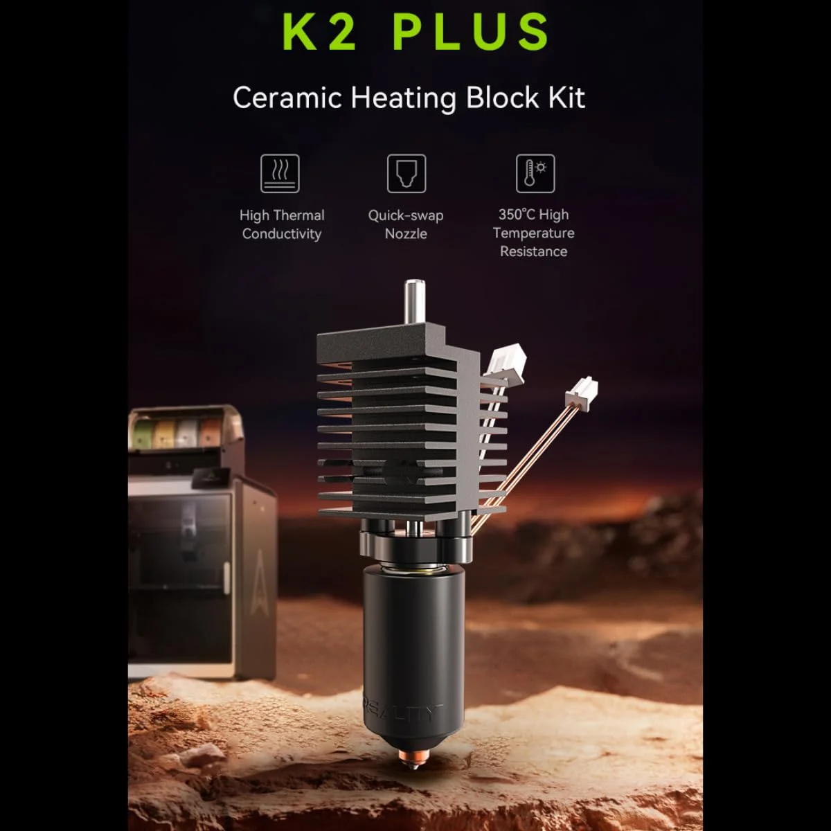 هاتاند K2 Plus برای Creality Official K2 Plus بلوک حرارتی سرامیکی، کیت نازل تعویض سریع Unicorn، مقاوم در برابر دمای بالا 350 درجه سانتیگراد، کیت طراحی یکپارچه تمام فلزی برای Creality K2 Plus هاتاند K2 Plus برای Creality Official K2 Plus بلوک حرارتی سرامیکی، کیت نازل تعویض سریع Unicorn، مقاوم در برابر دمای بالا 350 درجه سانتیگراد، کیت طراحی یکپارچه تمام فلزی برای Creality K2 Plus