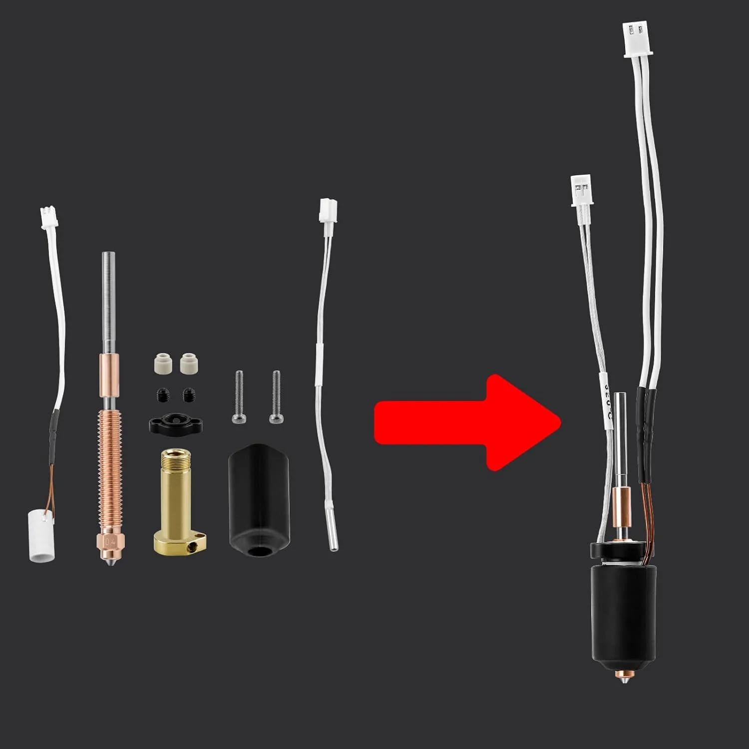 کیت هات‌اند سرامیکی برای اکسترودر پرینتر سه بعدی Creality Hi Combo، نازل فولادی سخت شده 0.4 میلی متری یکپارچه با جریان بالا و سرعت بالا، قطعات هد چاپ مقاوم در برابر دمای بالا 300 درجه سانتیگراد