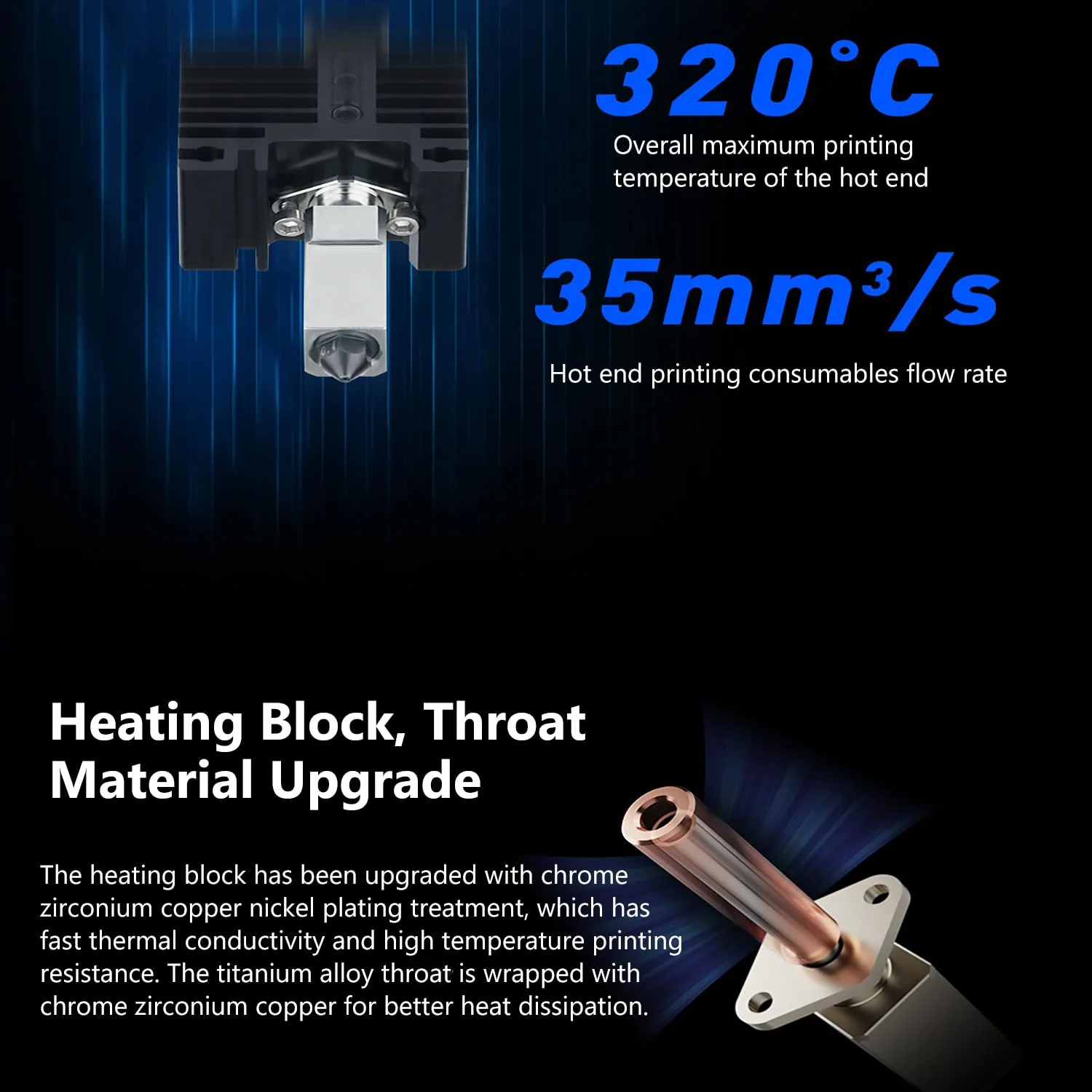 هات‌اند کامل X1/X1C/X1E با فن، نازل فولادی سخت‌کاری شده 0.4 میلی‌متری، کیت سر چاپ اکسترودر سرامیکی پرینتر سه بعدی با کارتریج گرمکن، ترمیستور، بلوک گرمکن و جوراب سیلیکونی، پشتیبانی از چاپ با سرعت بالا